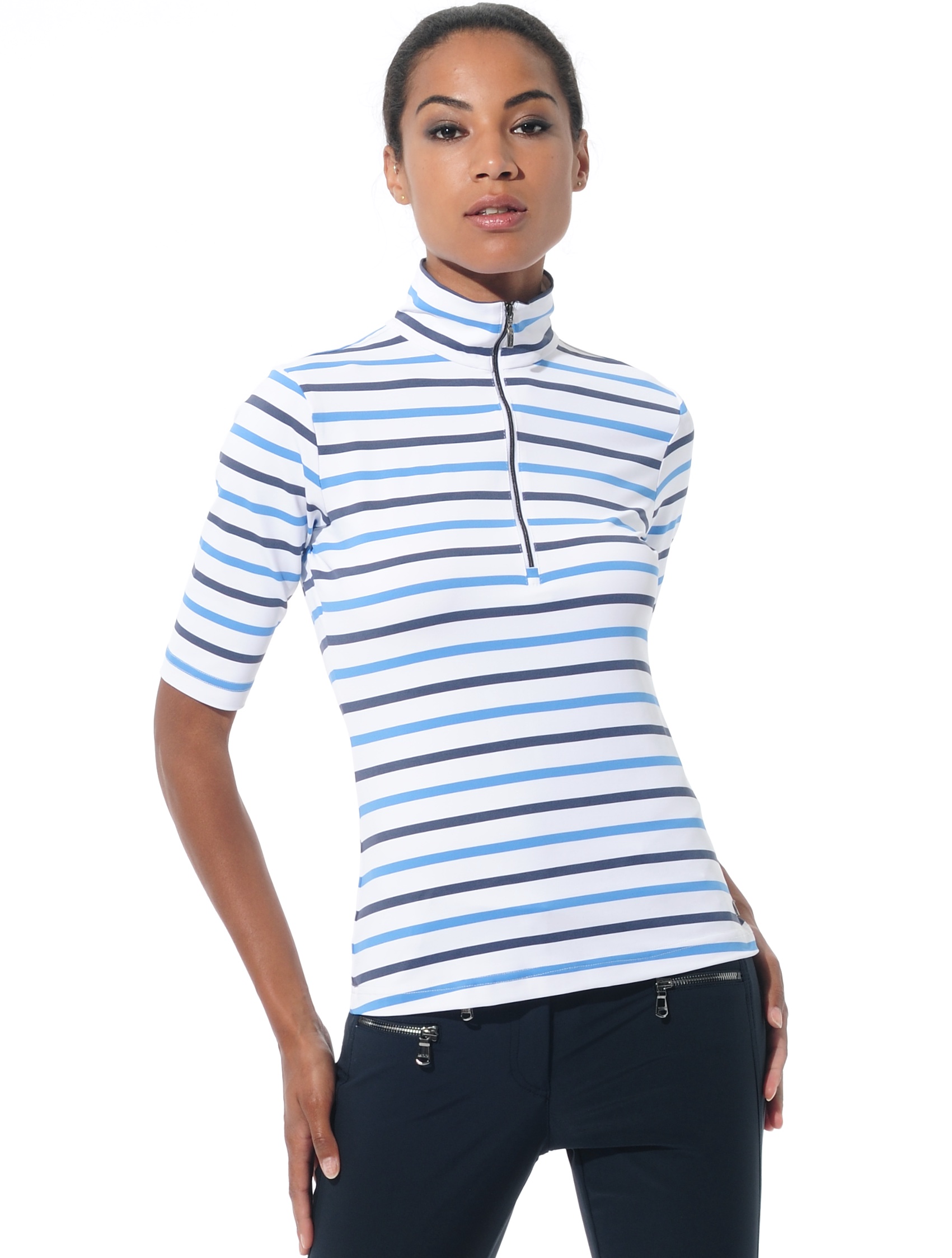 St. Tropez Print Polo ibiza/night blue