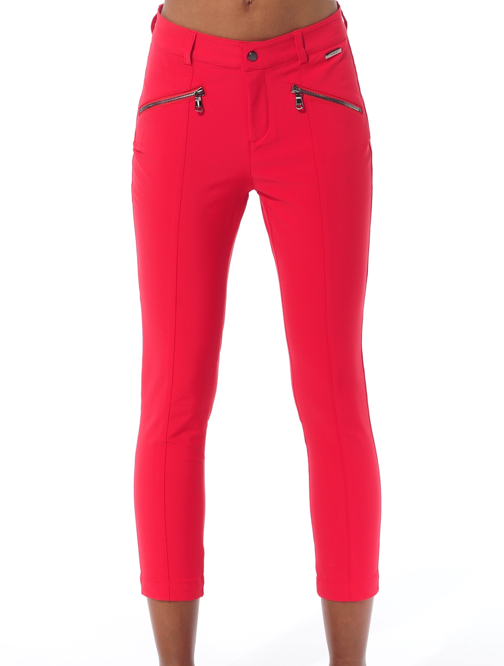4way stretch curvy cropped pants red 