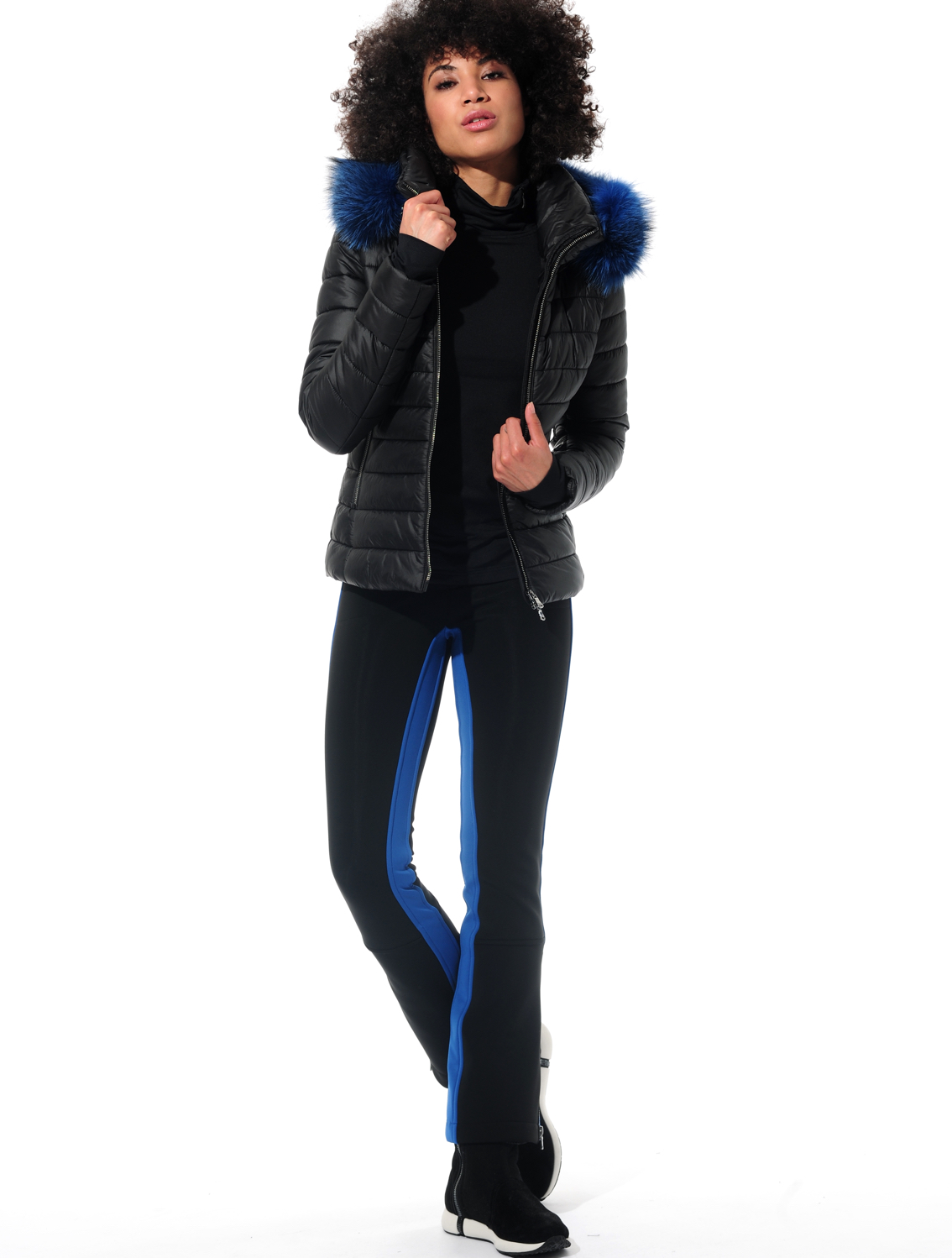 4way stretch jet pants black/royal 