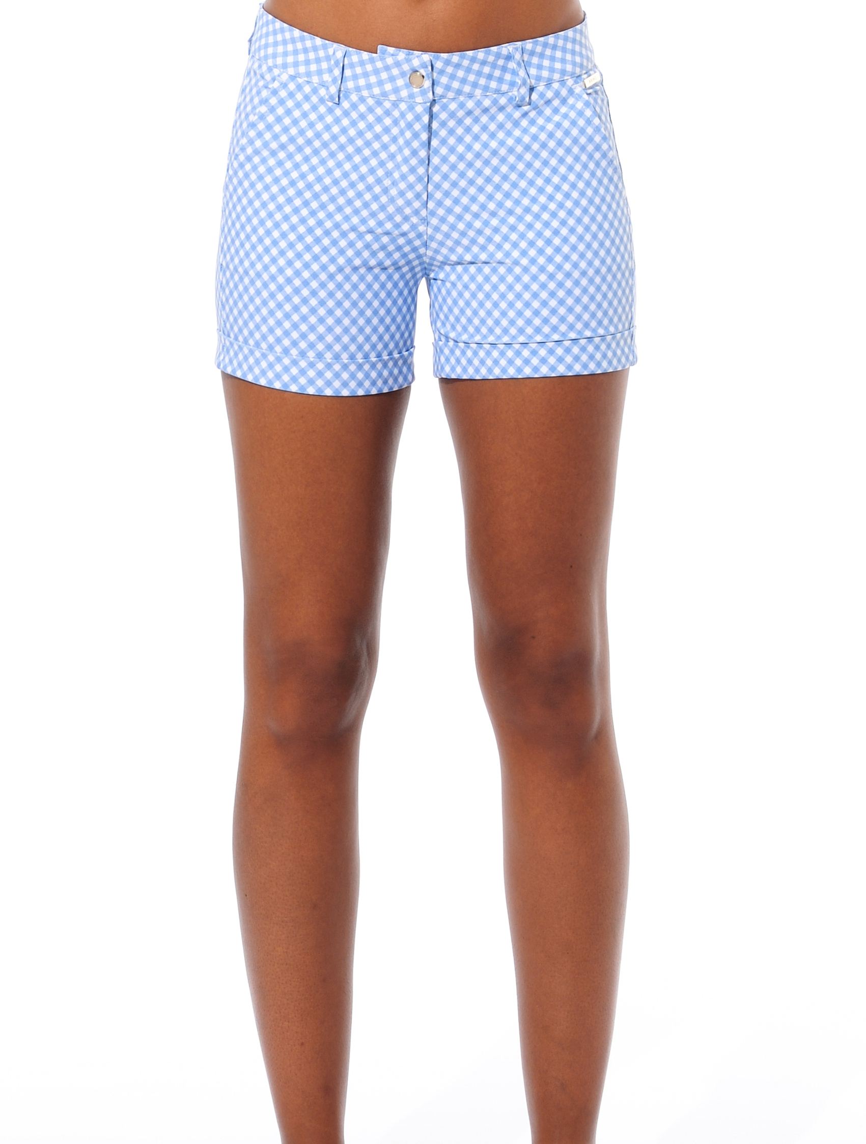 Vichy print short shorts baby blue 