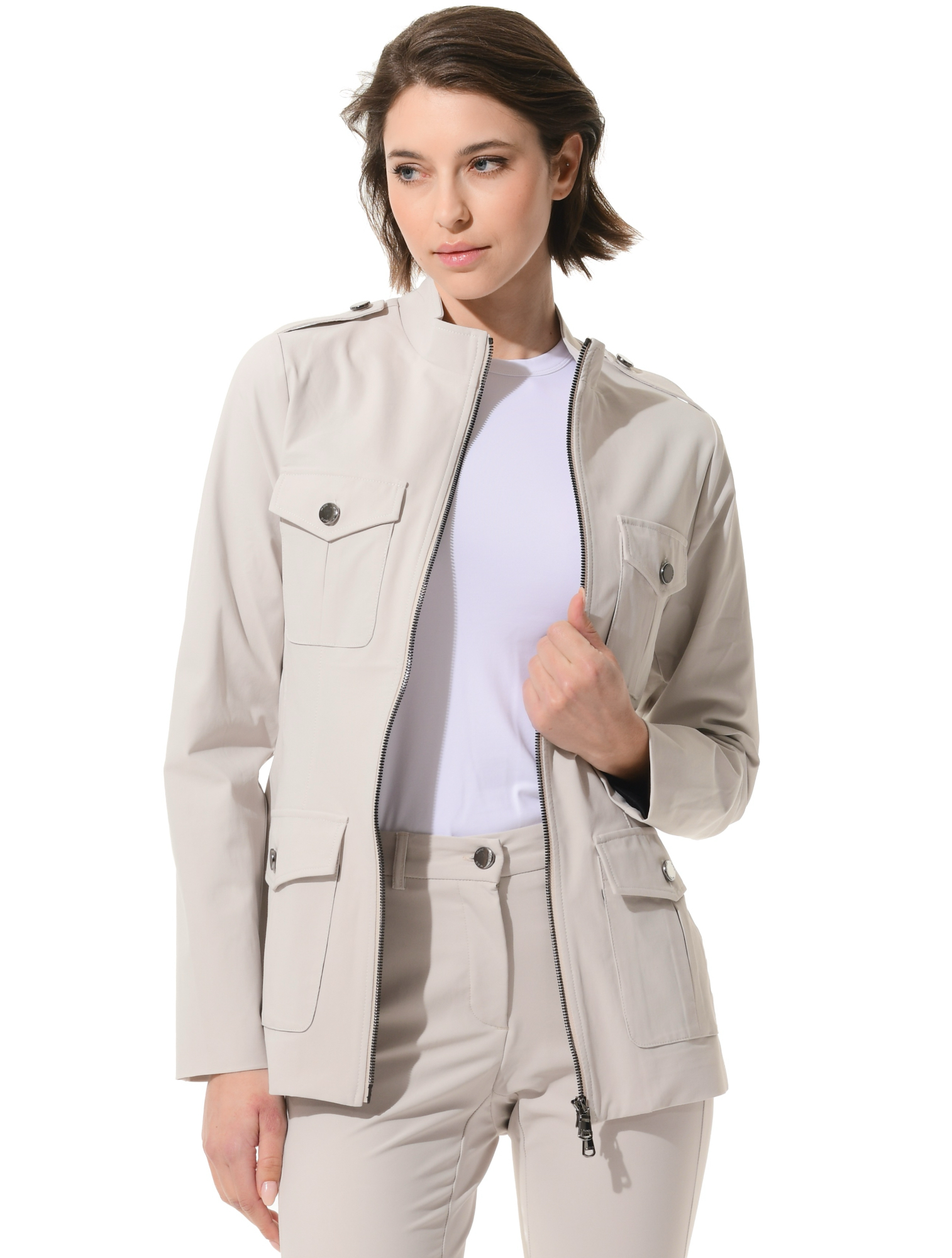4way stretch jacket linen 
