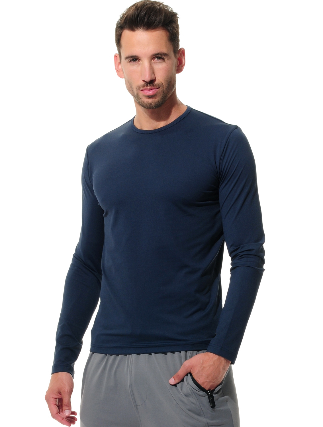 Jersey longsleeve shirt navy 