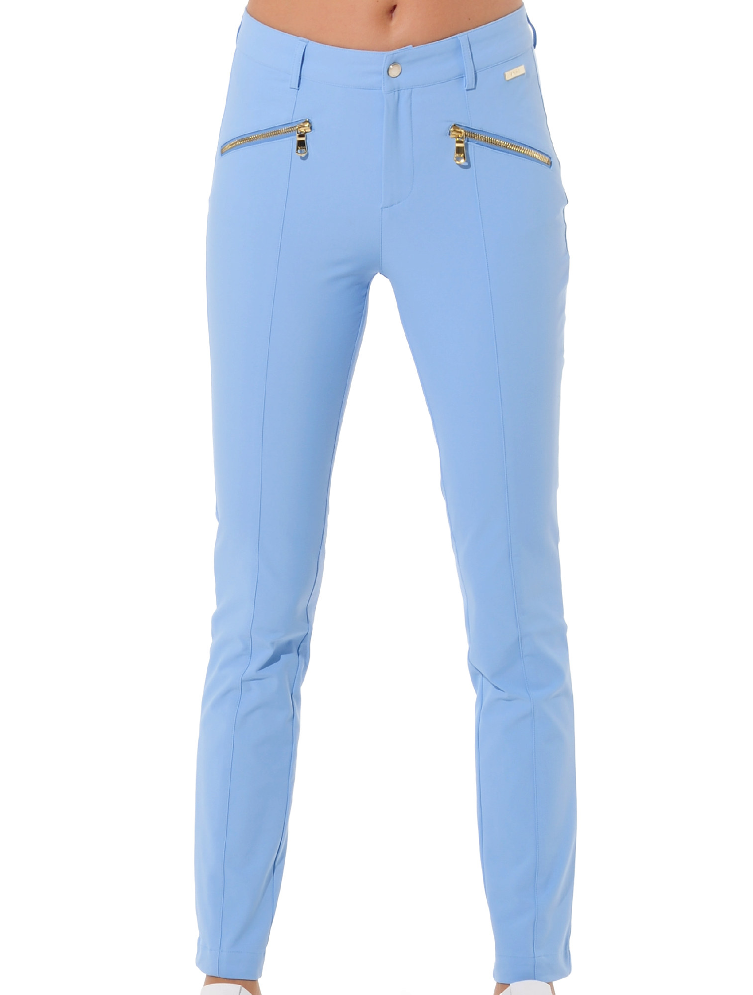 4way stretch shiny gold curvy pants baby blue 