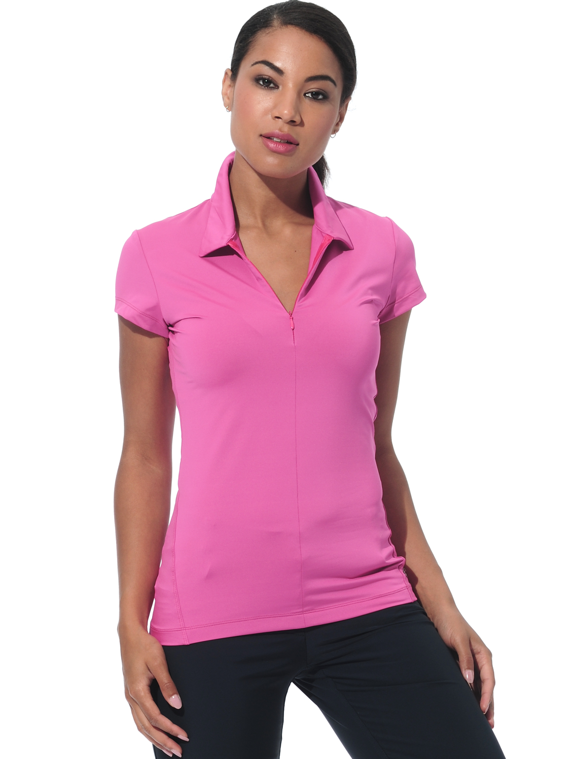 Dryness Zip Polo fuchsia