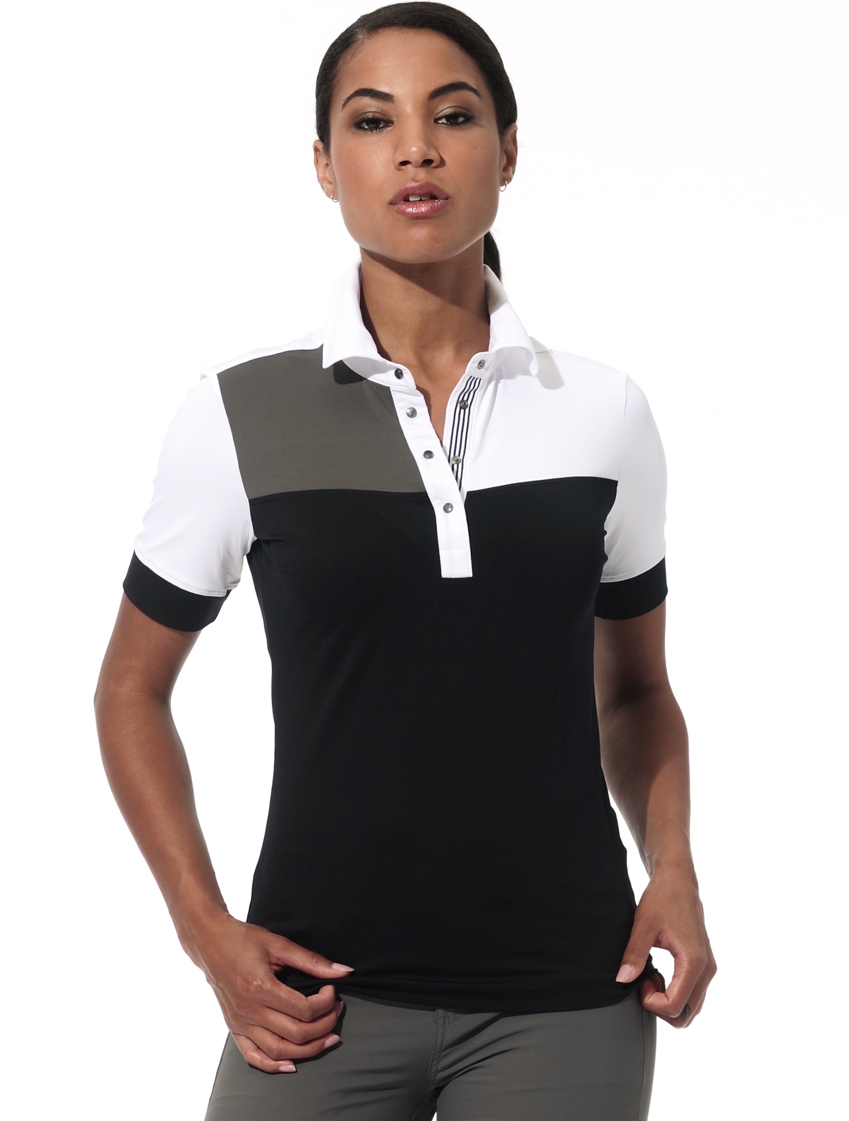 Meryl polo shirt black/steel 