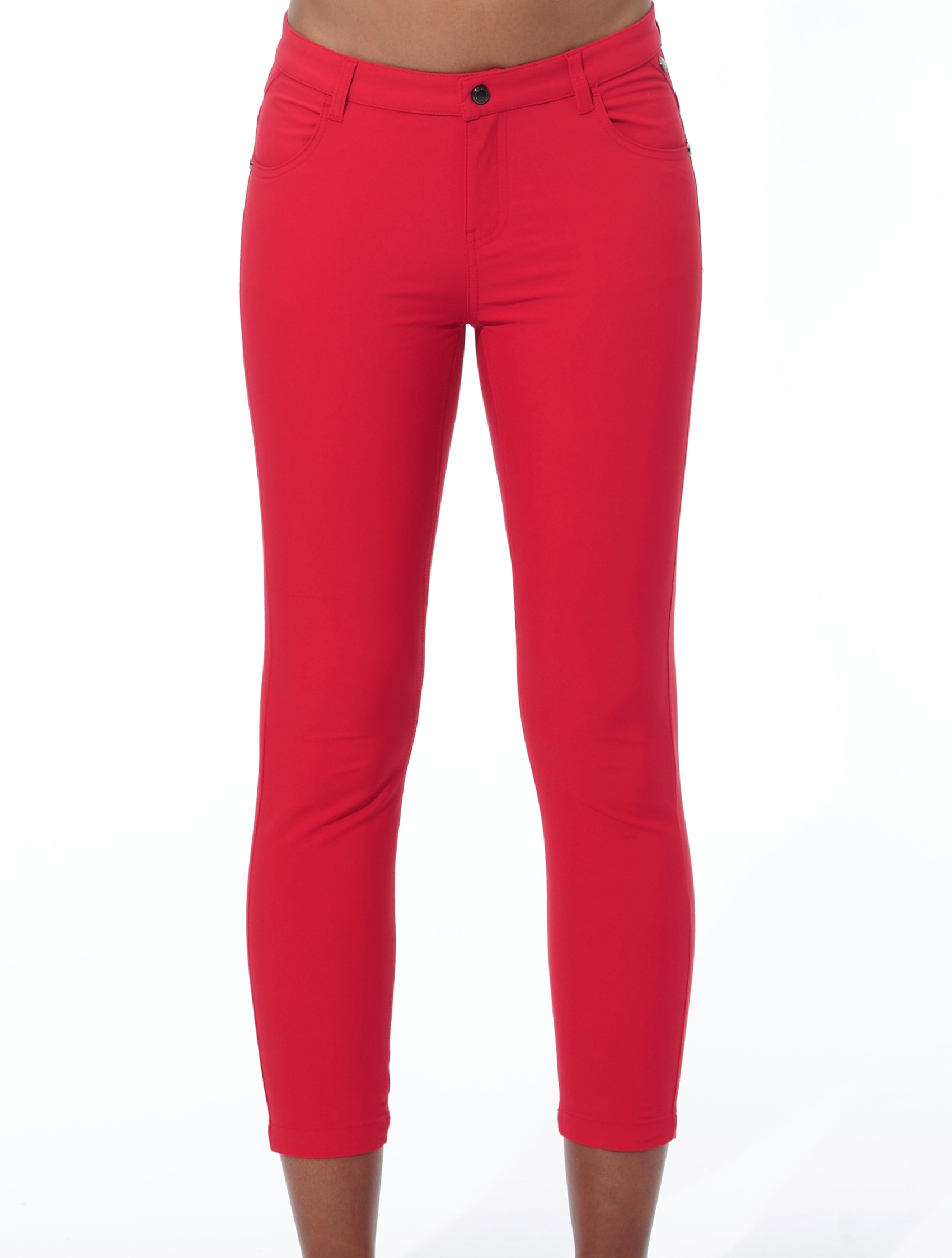 4way stretch cropped 5pockets red 