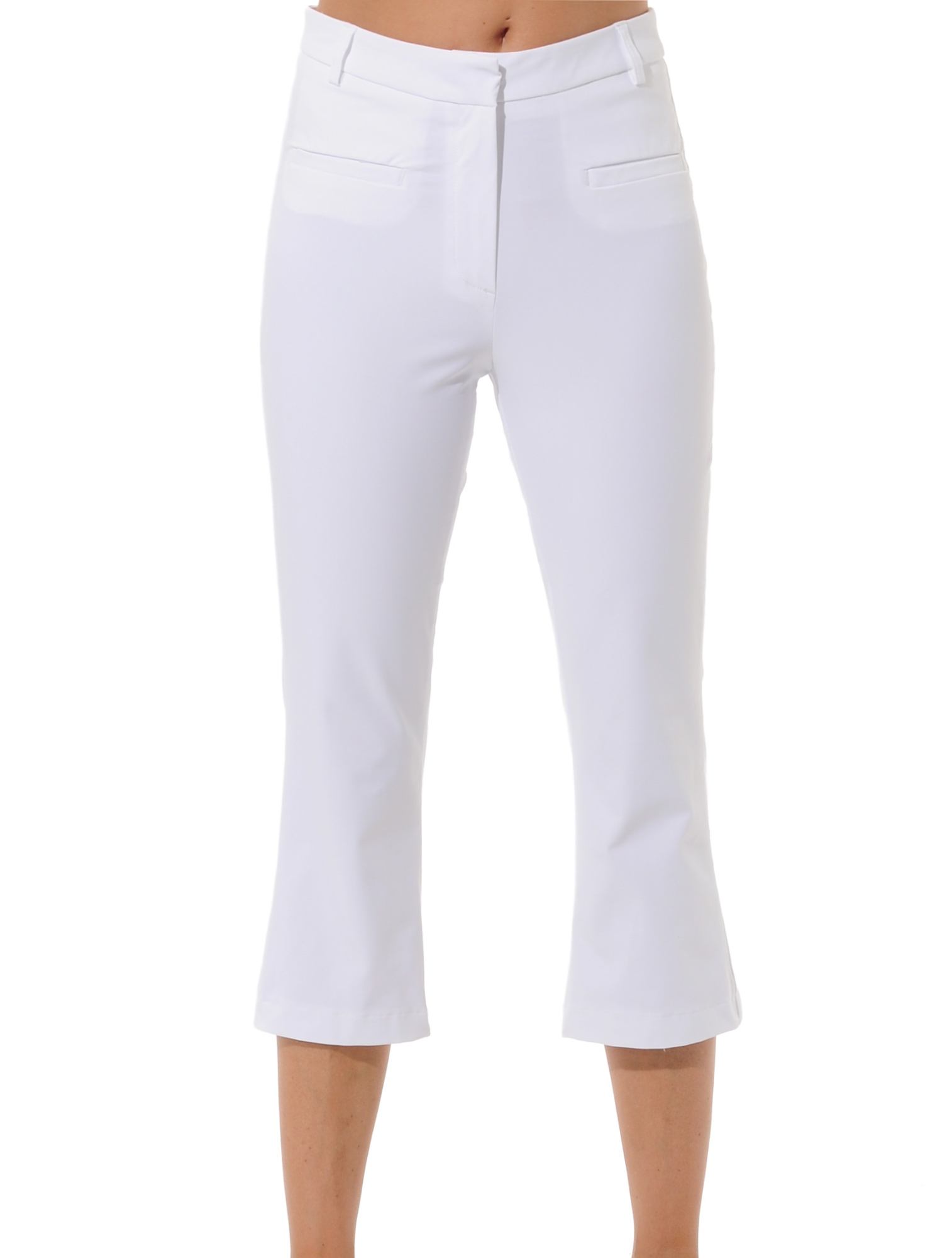 4way Stretch High Rise Capri Pants white