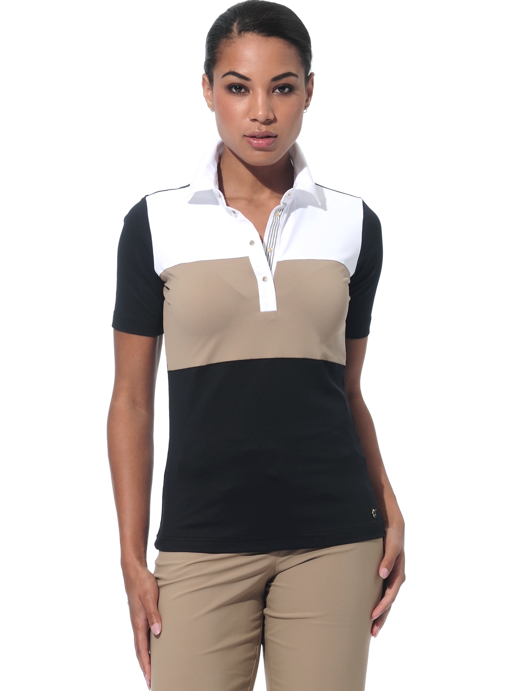 Meryl polo shirt black/chestnut 