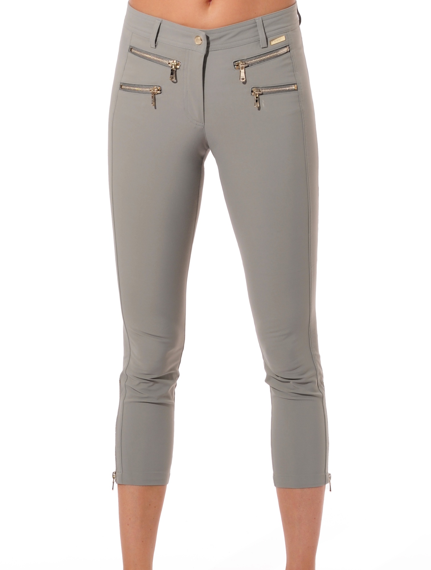 4way stretch double zip cropped pants jade 