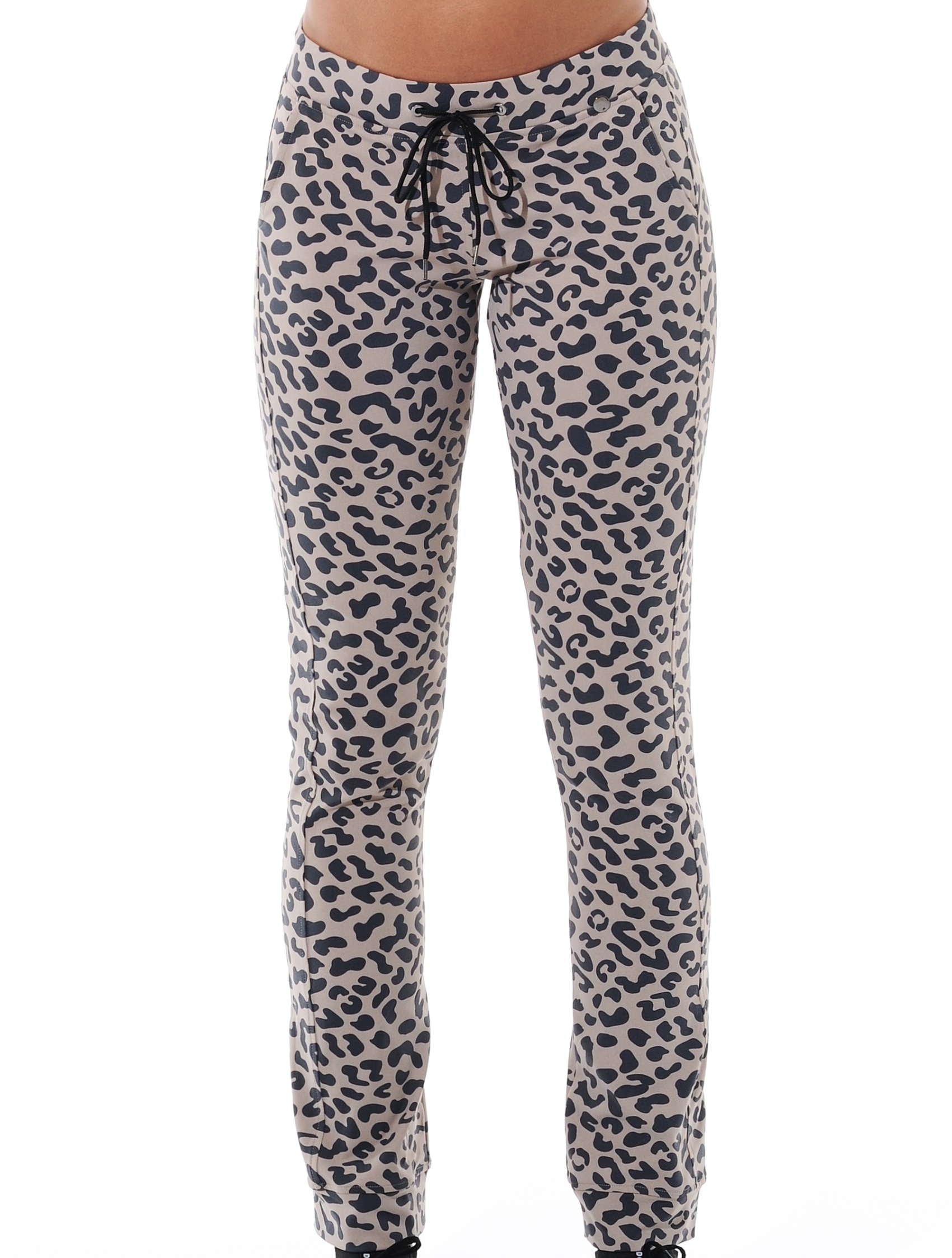 Jaguar Print Track Pants taupe/black