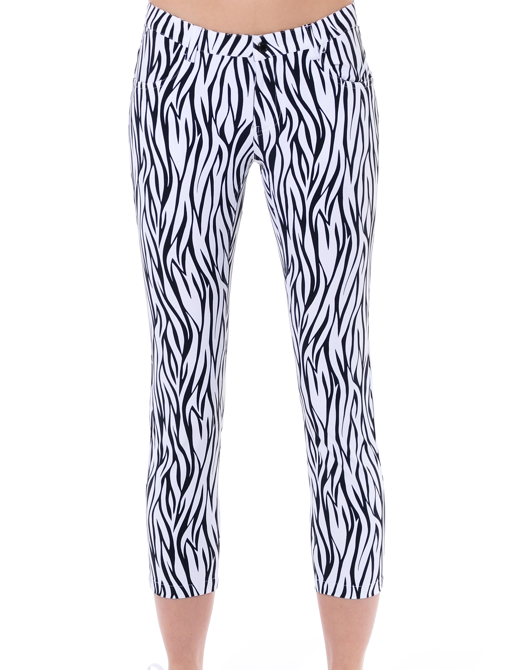 Zebra Skin Print Cropped 5pockets black/white
