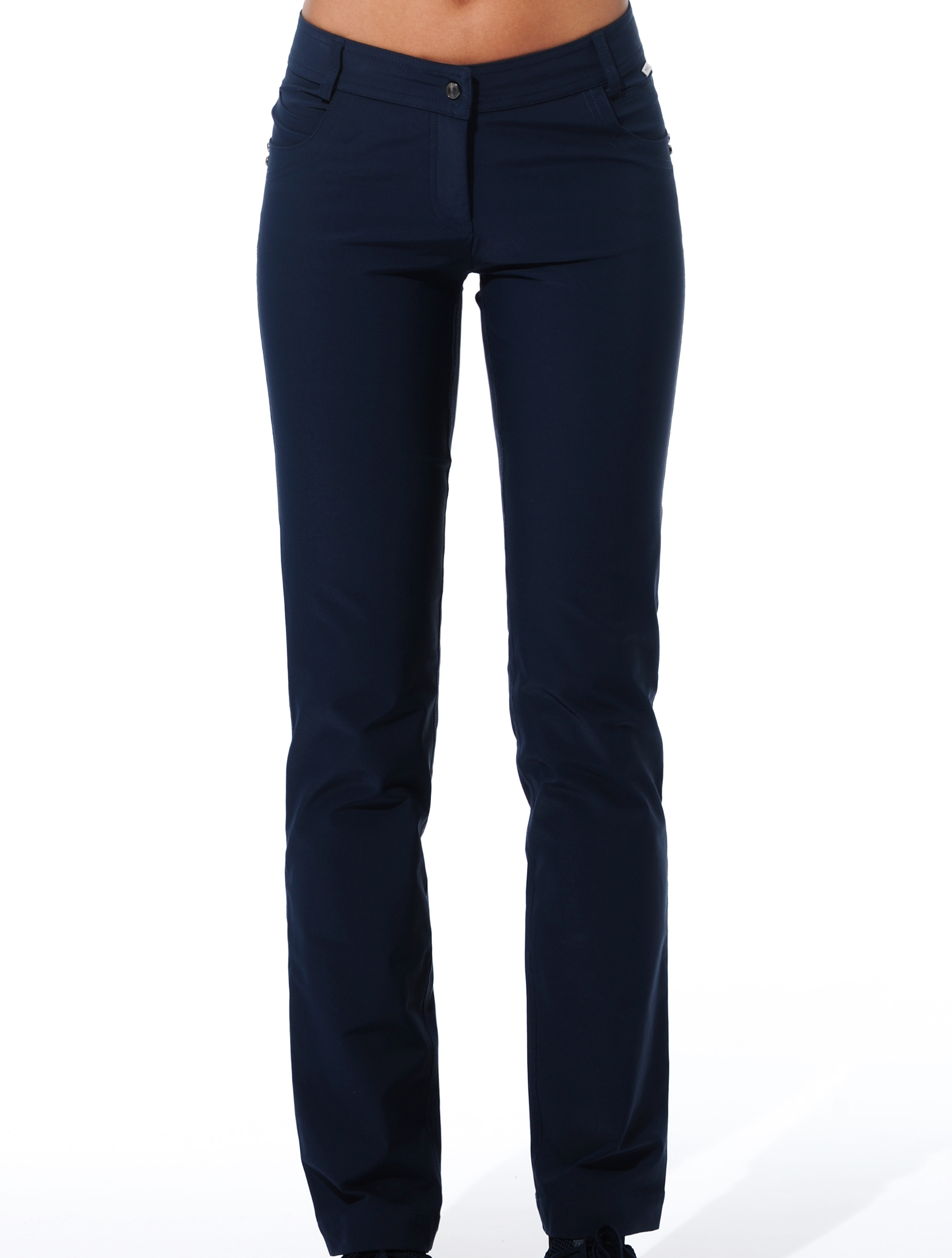 4way stretch straight cut pants navy 