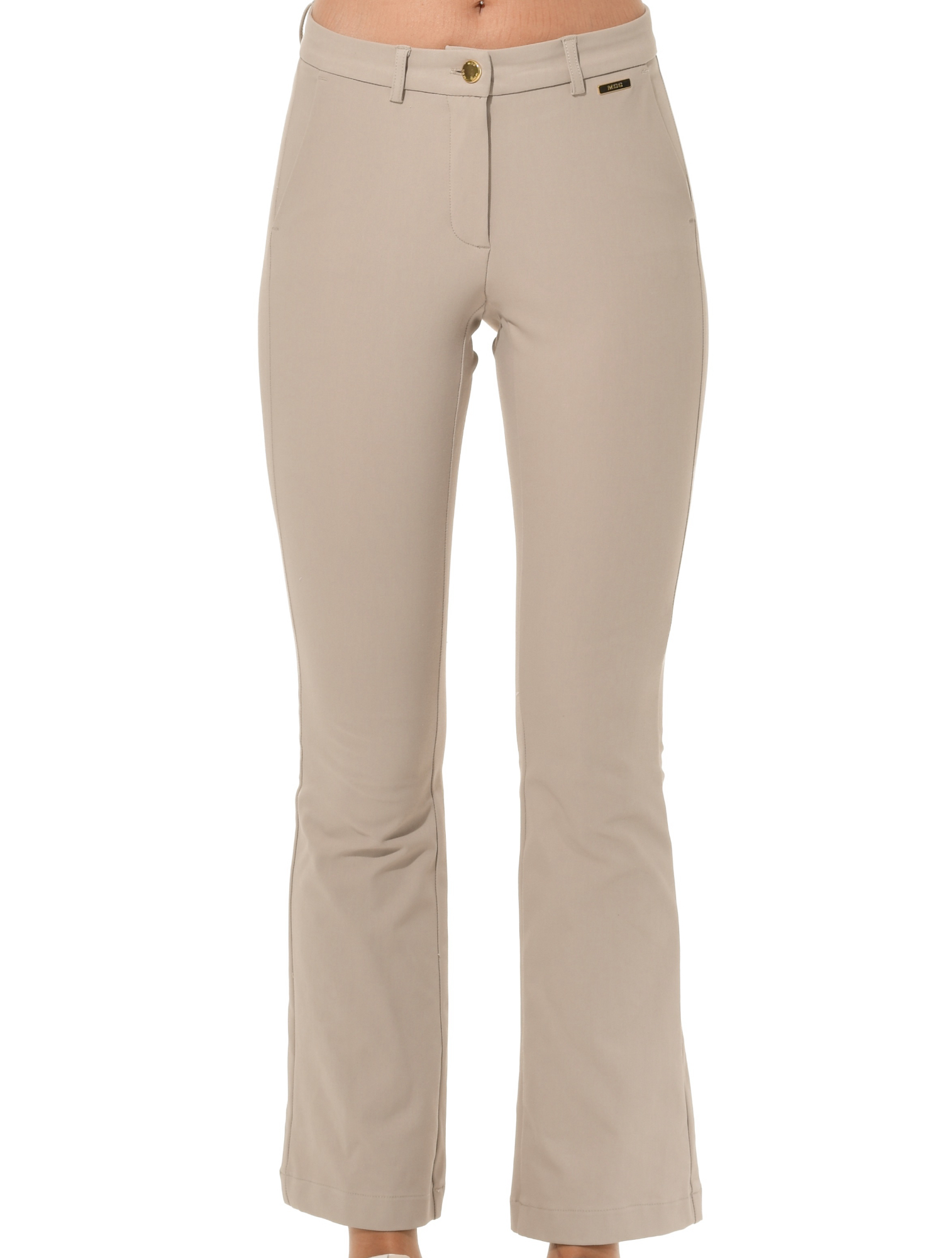 Bi-Stretch Gabardine Flared Chinos light taupe