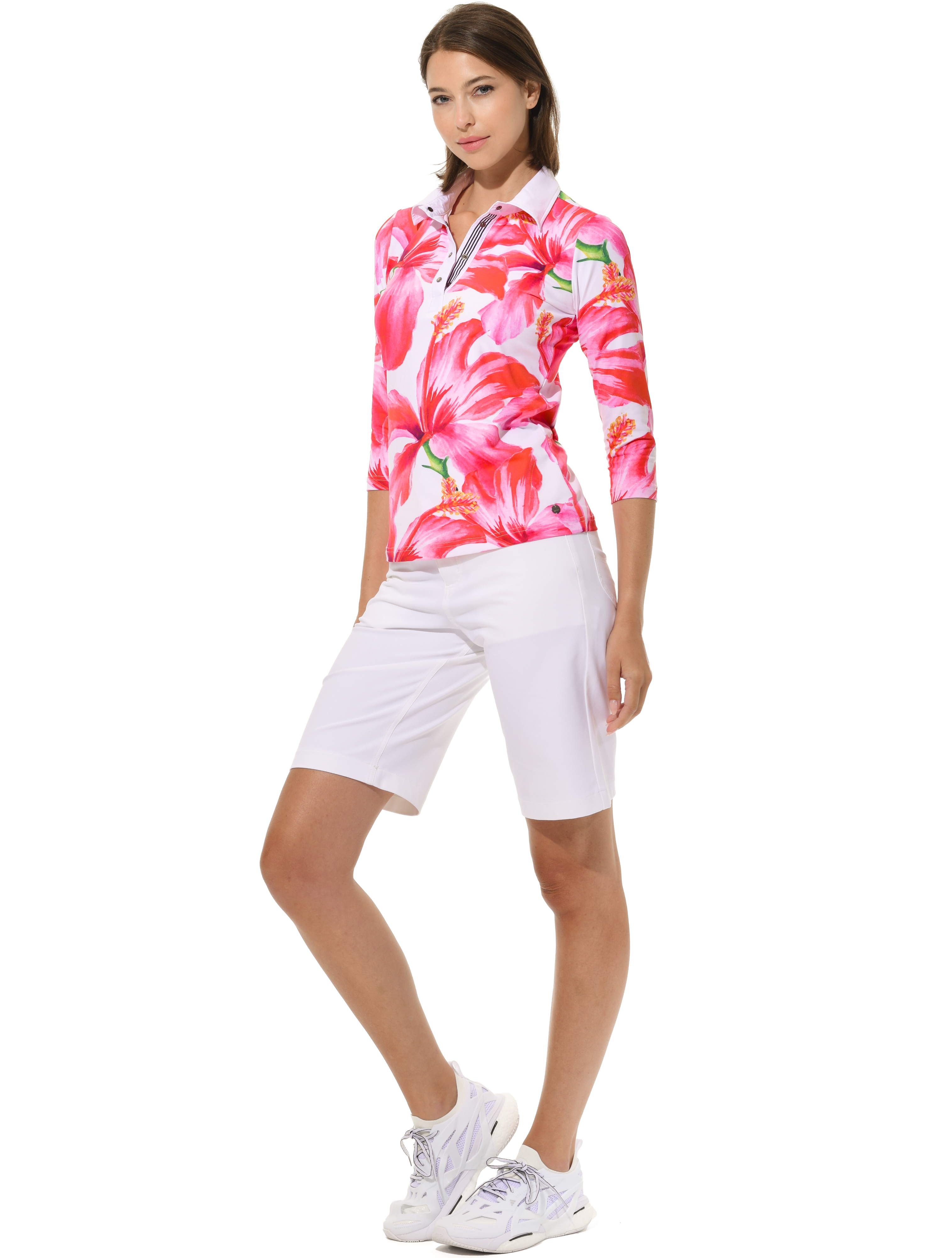 Bi-Stretch Gabardine Golf Bermuda white