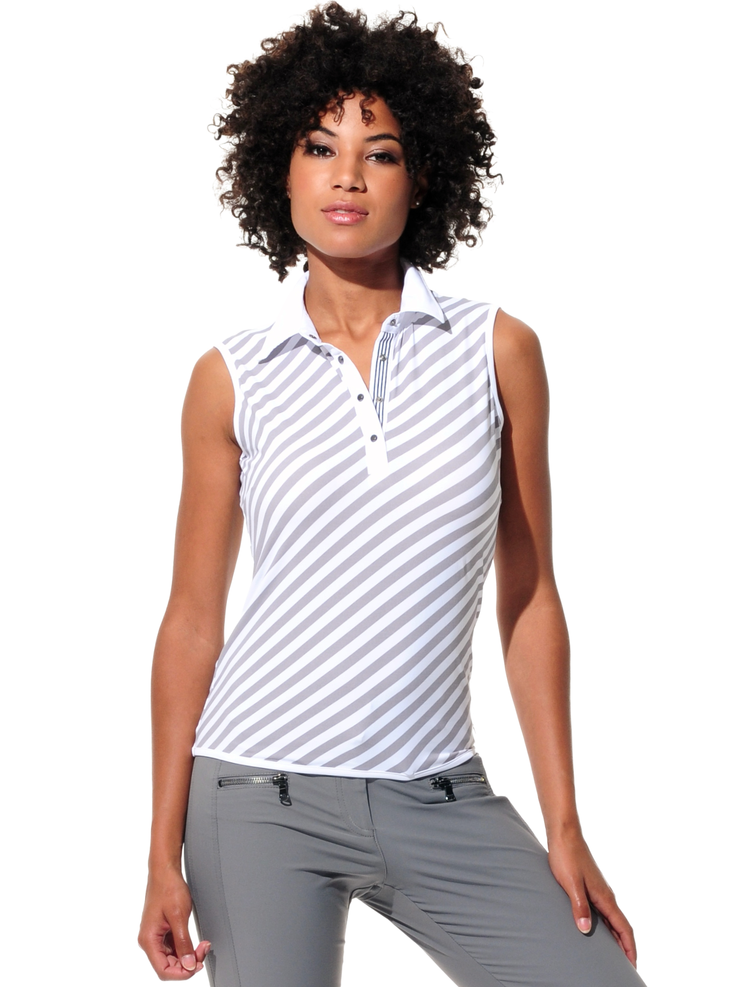 Diagonal Print Polo cement