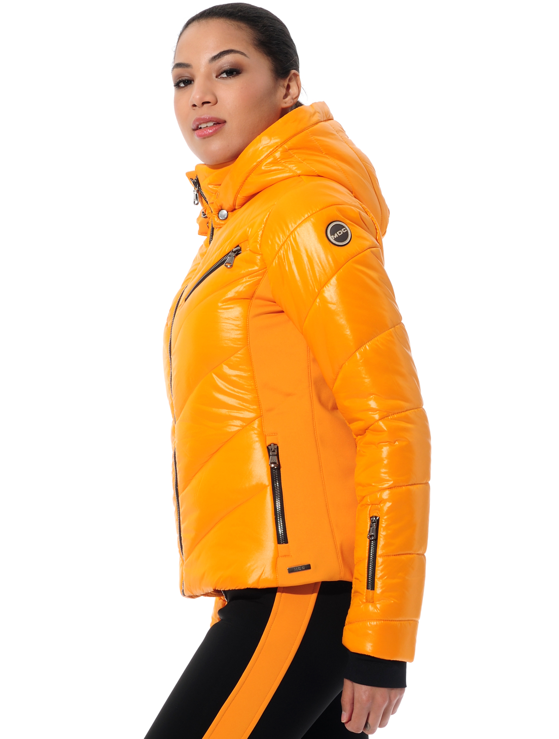 shiny ski jacket with 4way stretch side panels autumn 