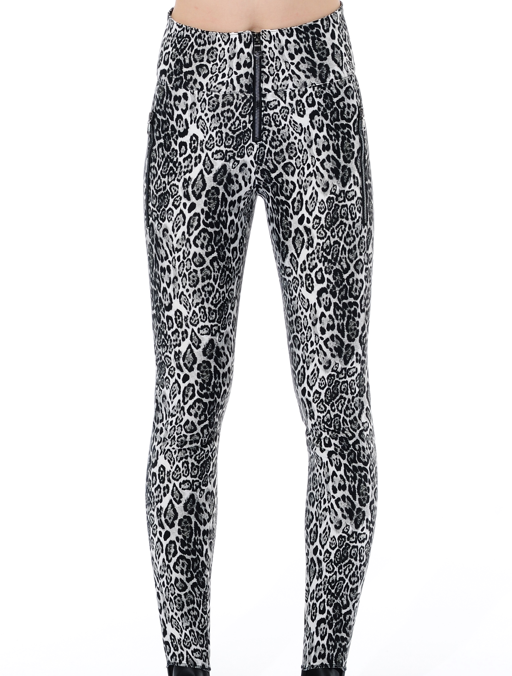 shape stretch print wedge pants grey 