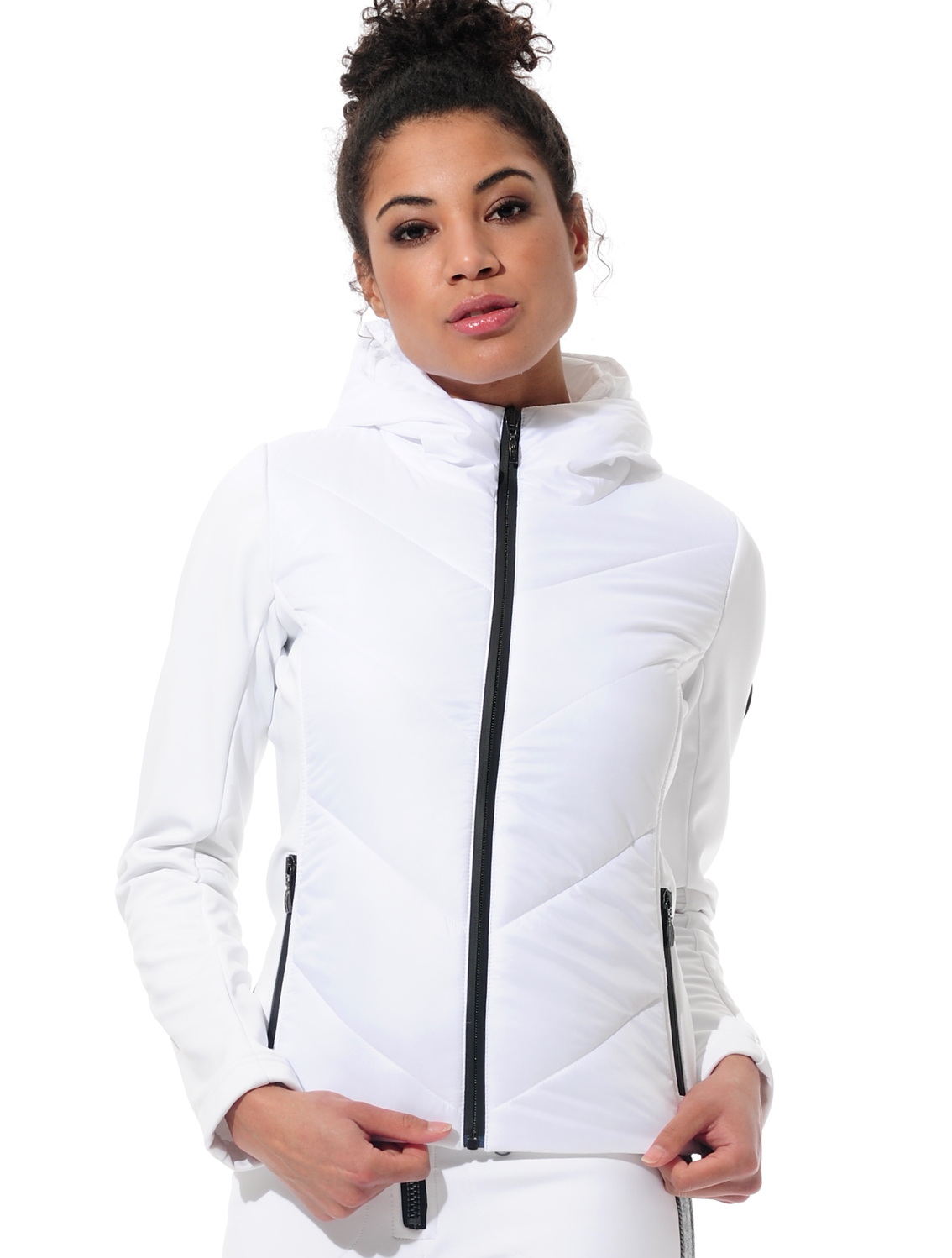 Power Stretch Kapuzenjacke white