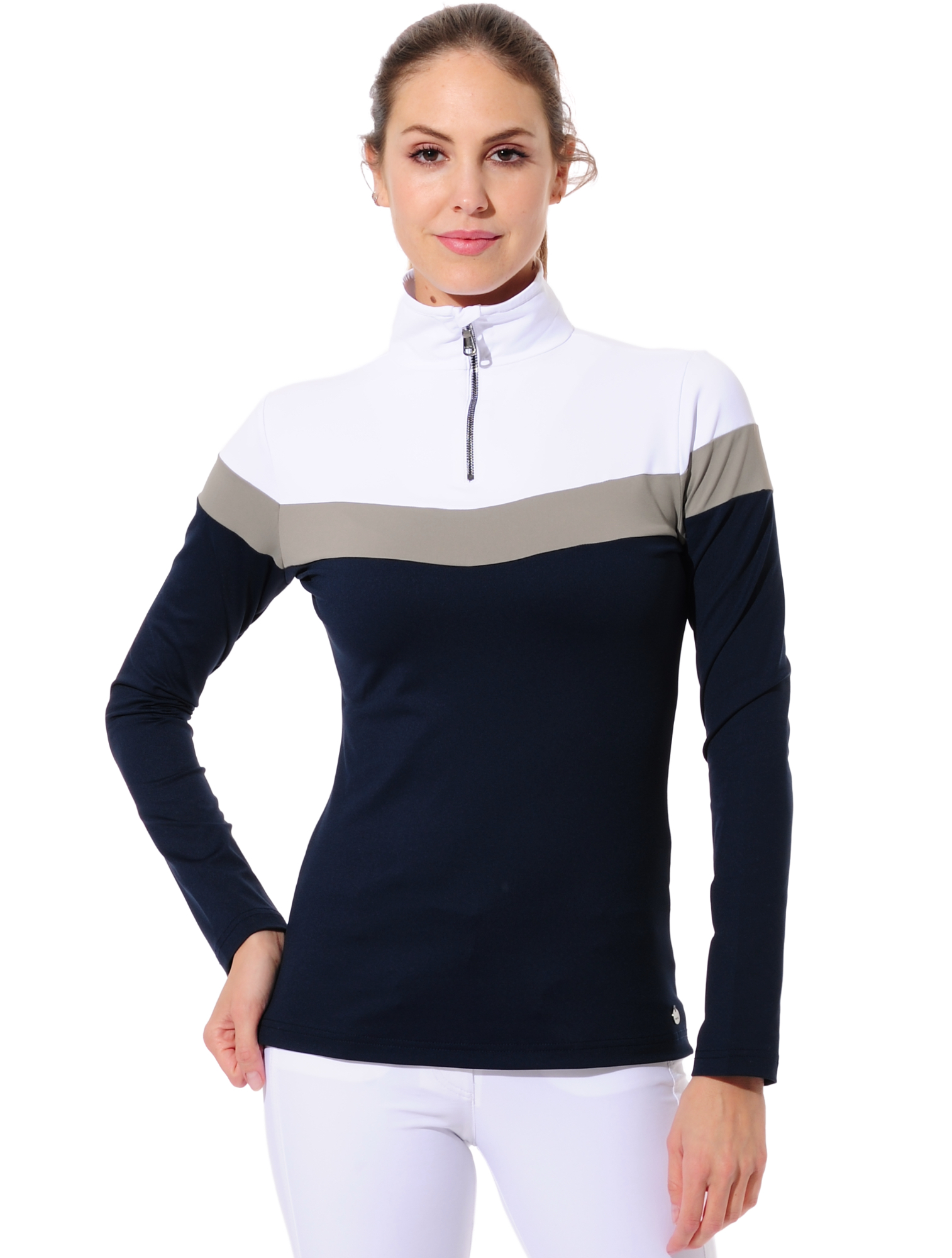 Meryl Zip Longsleeve night blue/jade