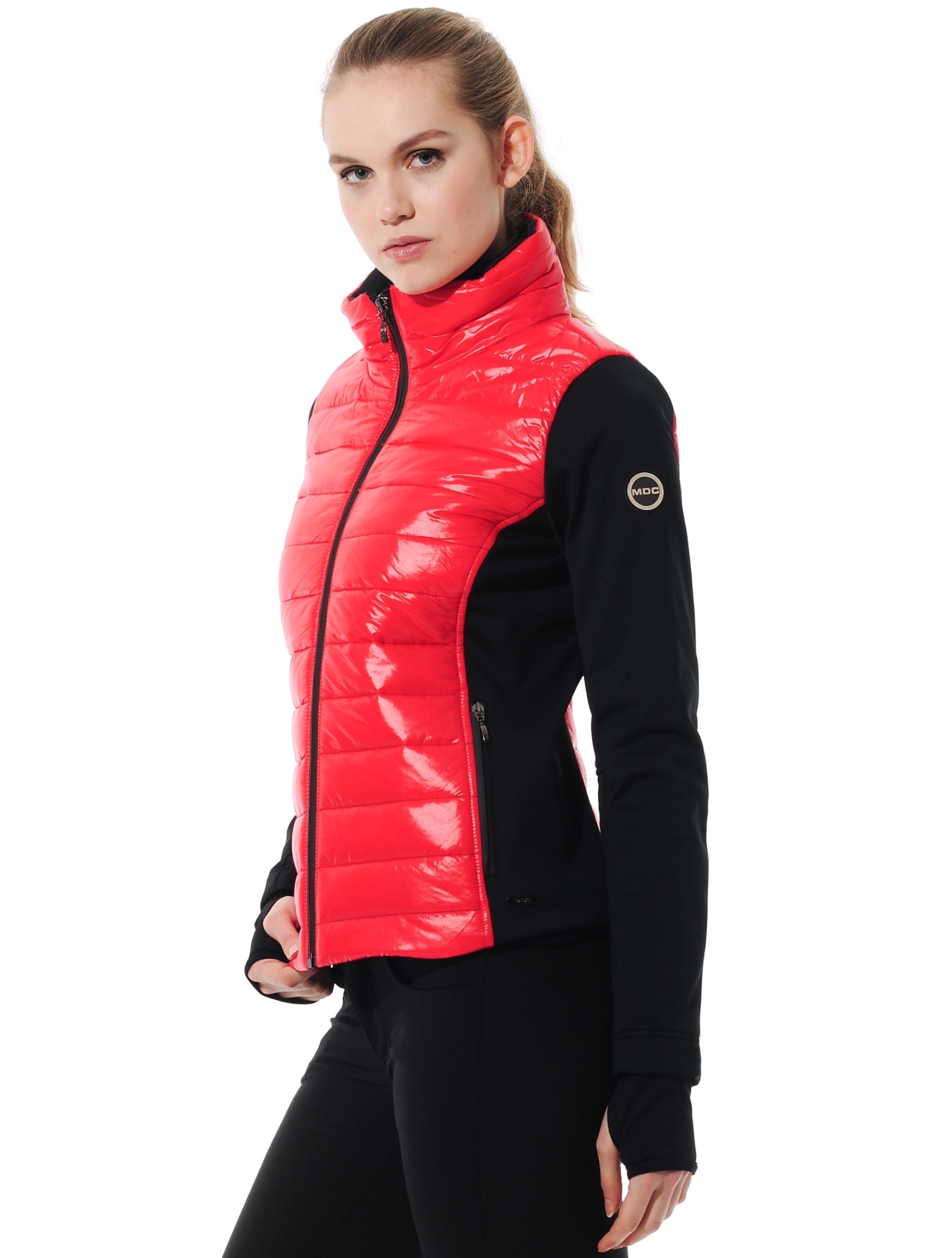 shiny power stretch jacket red/black 