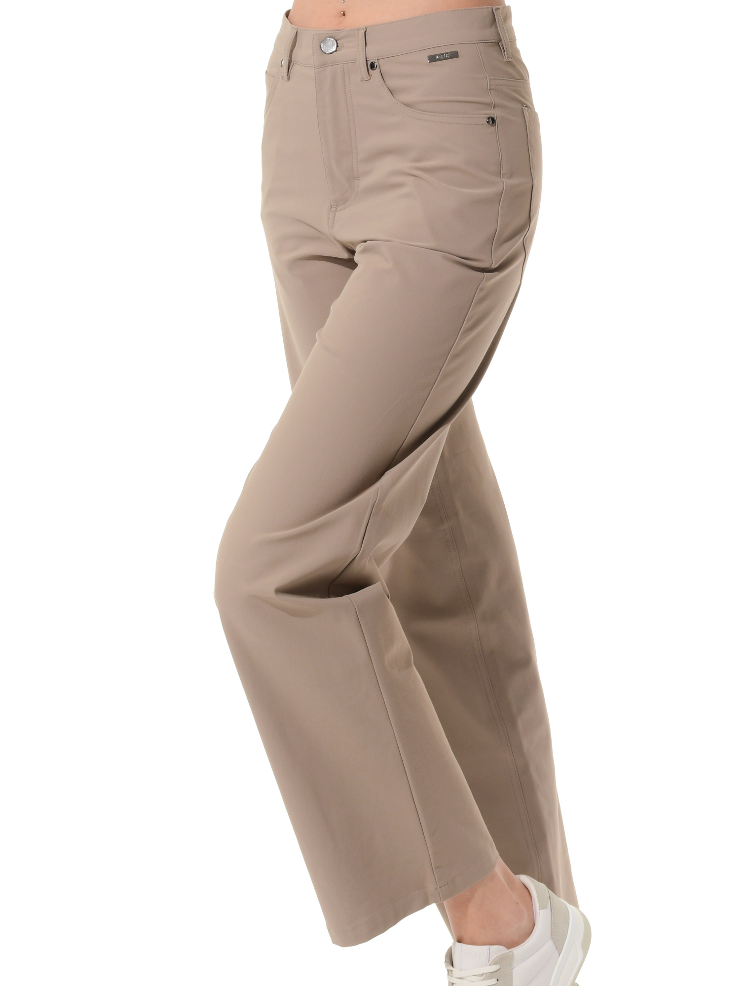4way stretch wide leg pants taupe