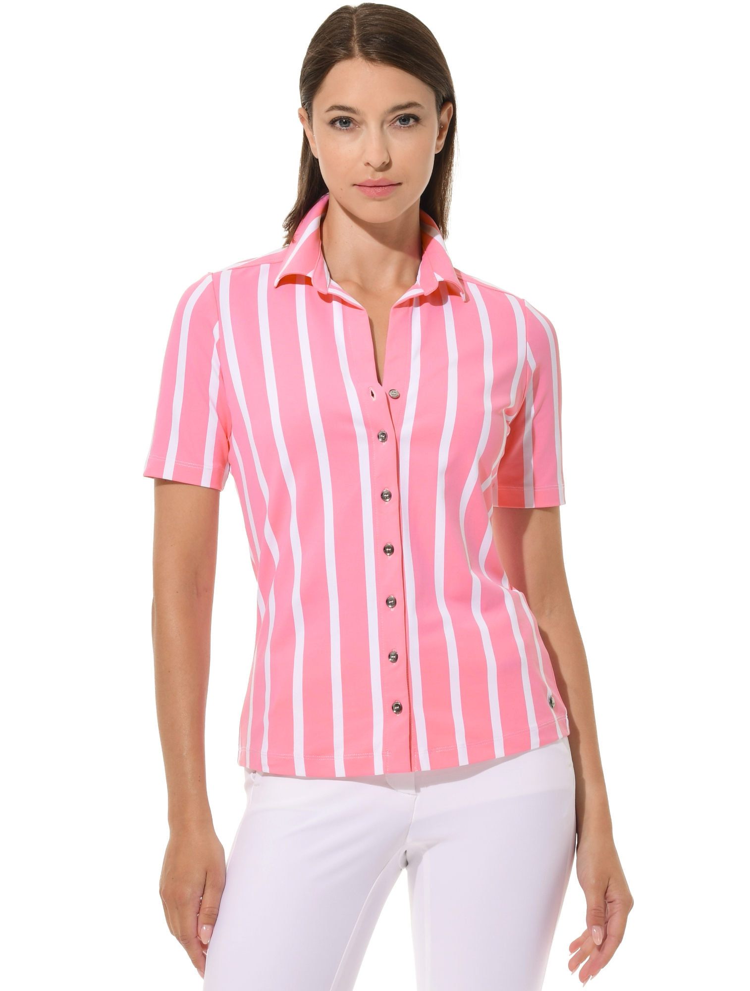 Cannes Print Golf Poloshirt rose