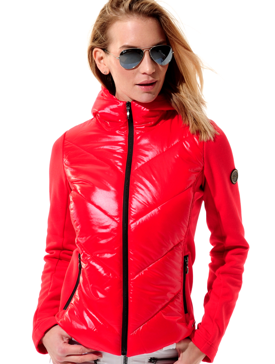 Power Stretch Shiny Kapuzenjacke red