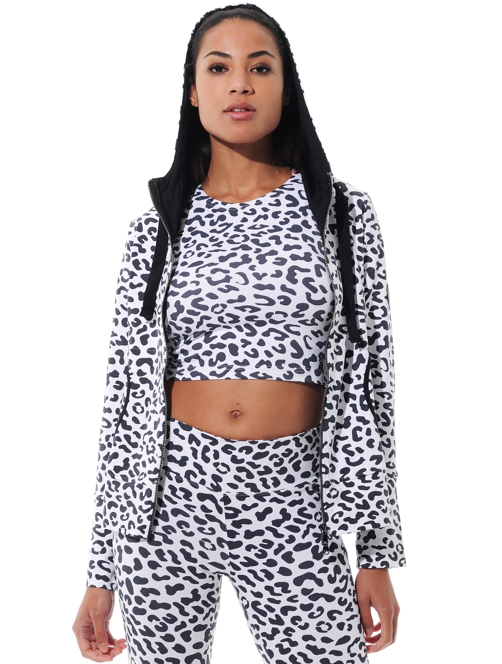 Meryl print hoodie black/white 