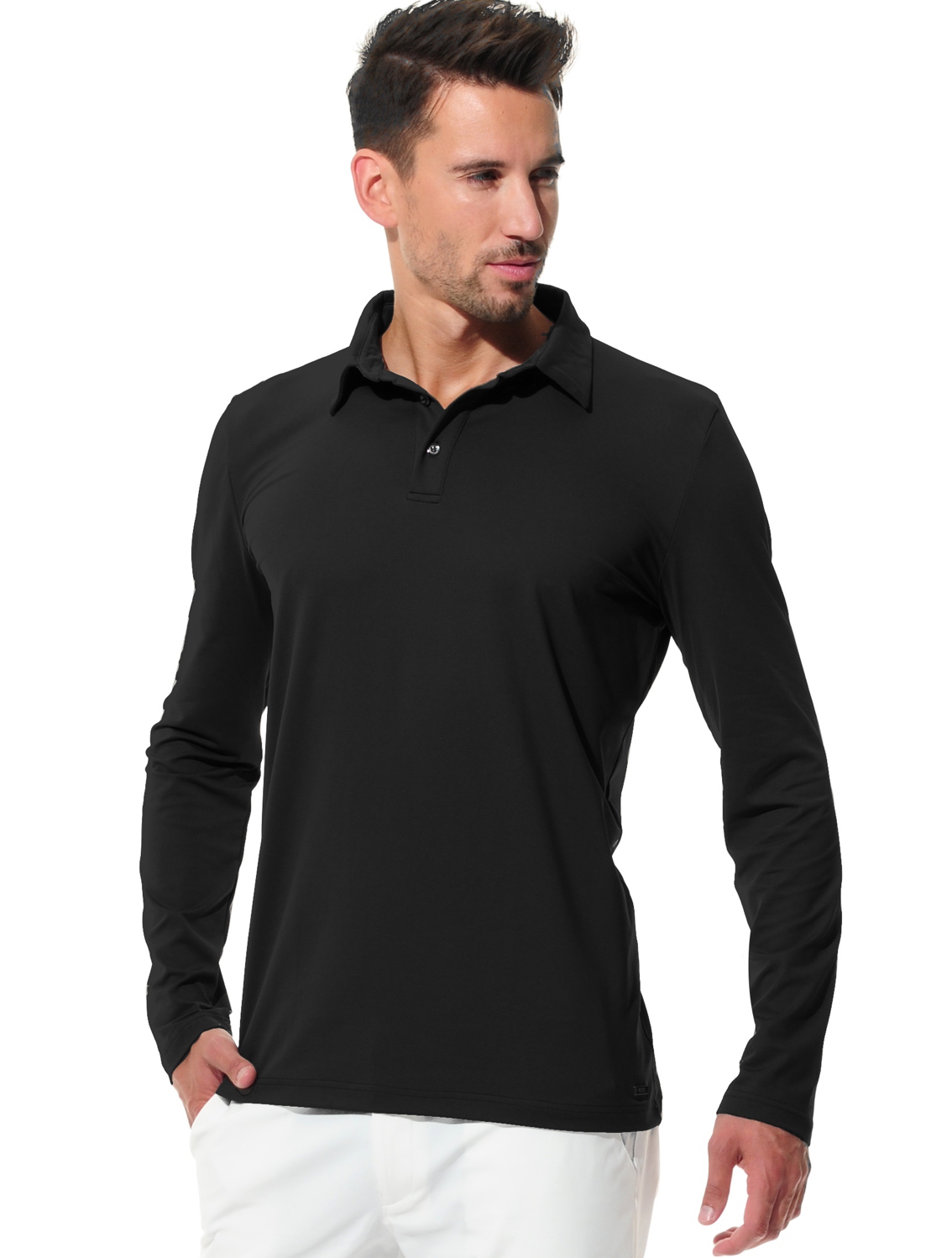 jersey golf polo shirt black 