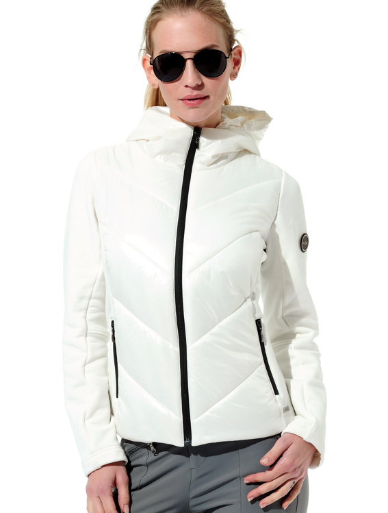 shiny hooded jacket creamy 