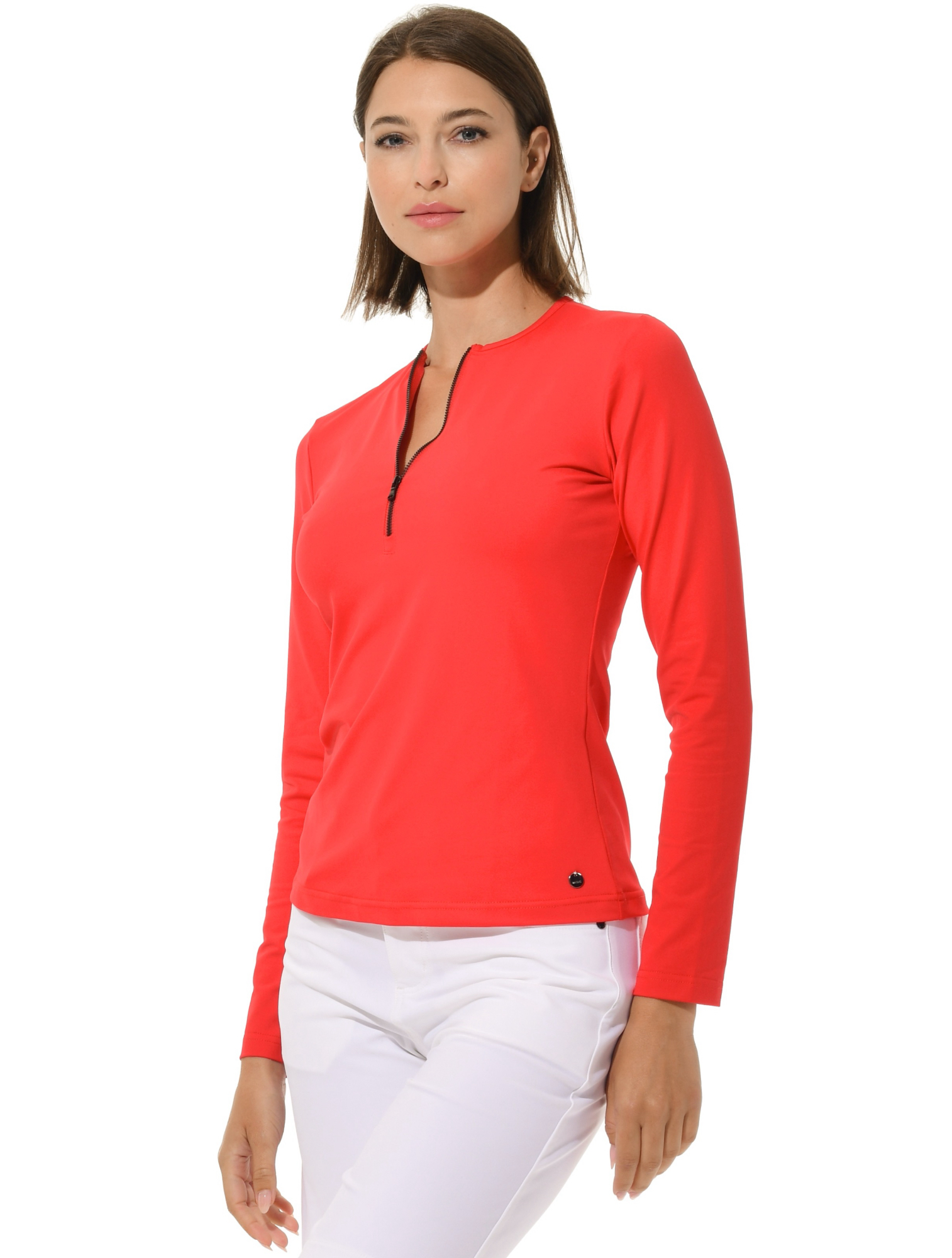 Jersey Zip Longsleeve red