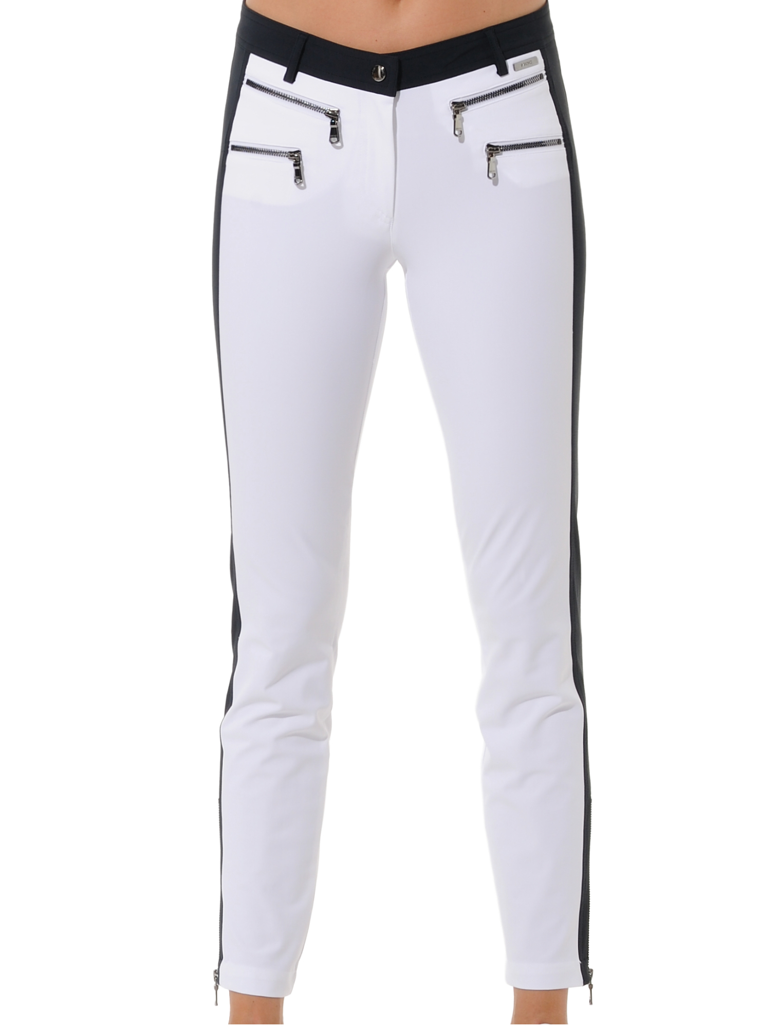 4way Stretch Double Zip Ankle Pants white/night blue