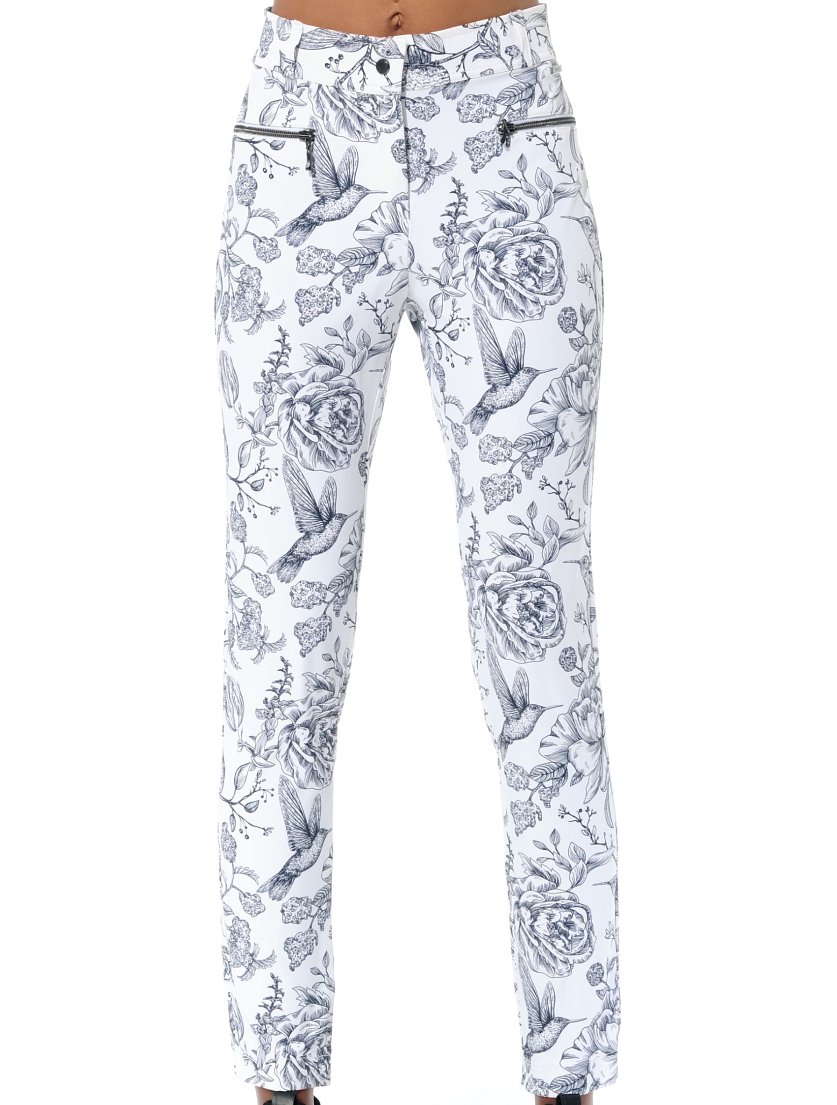 4way stretch print jeggings black/white 