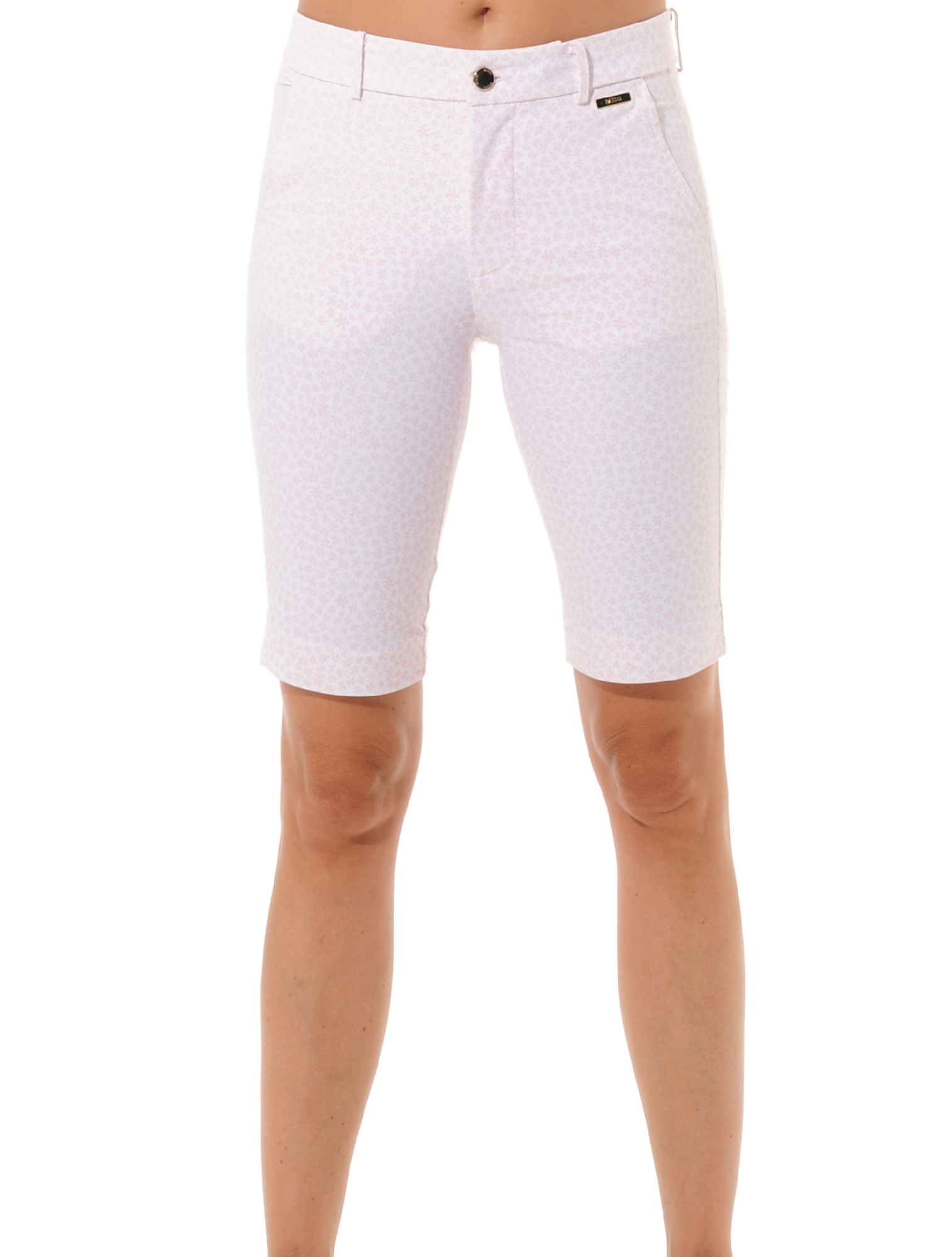 Floral print golf bermuda shorts macaron 