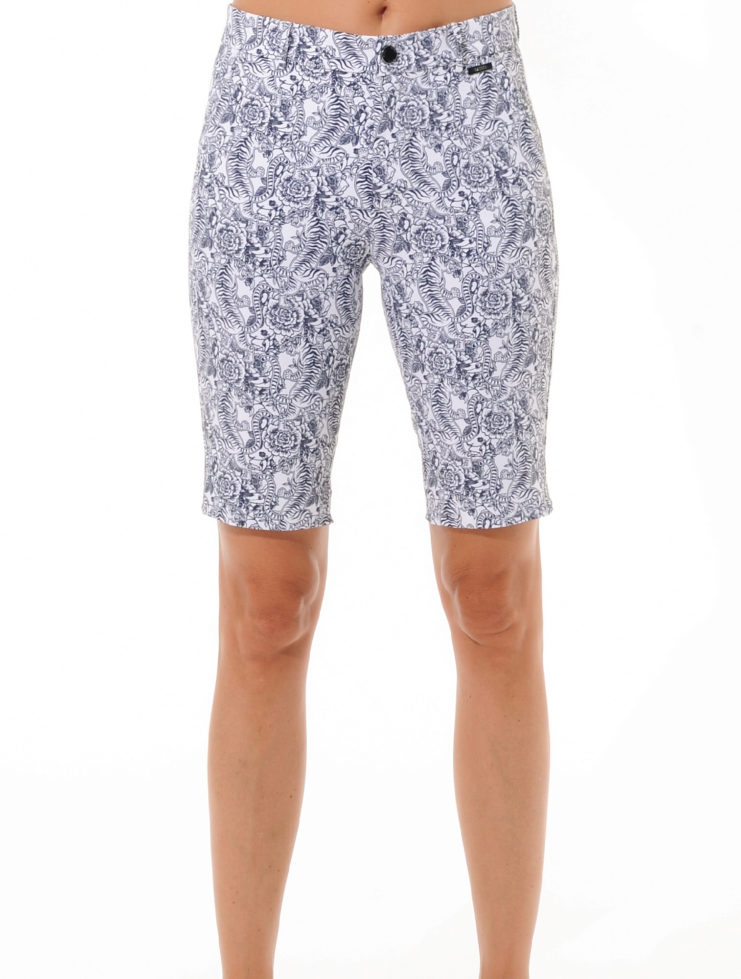 Tiger print golf bermuda shorts night blue 