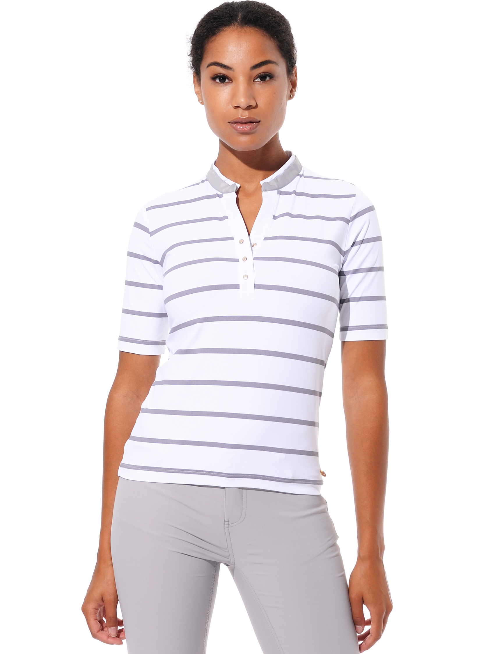 Sailor print polo shirt grey 