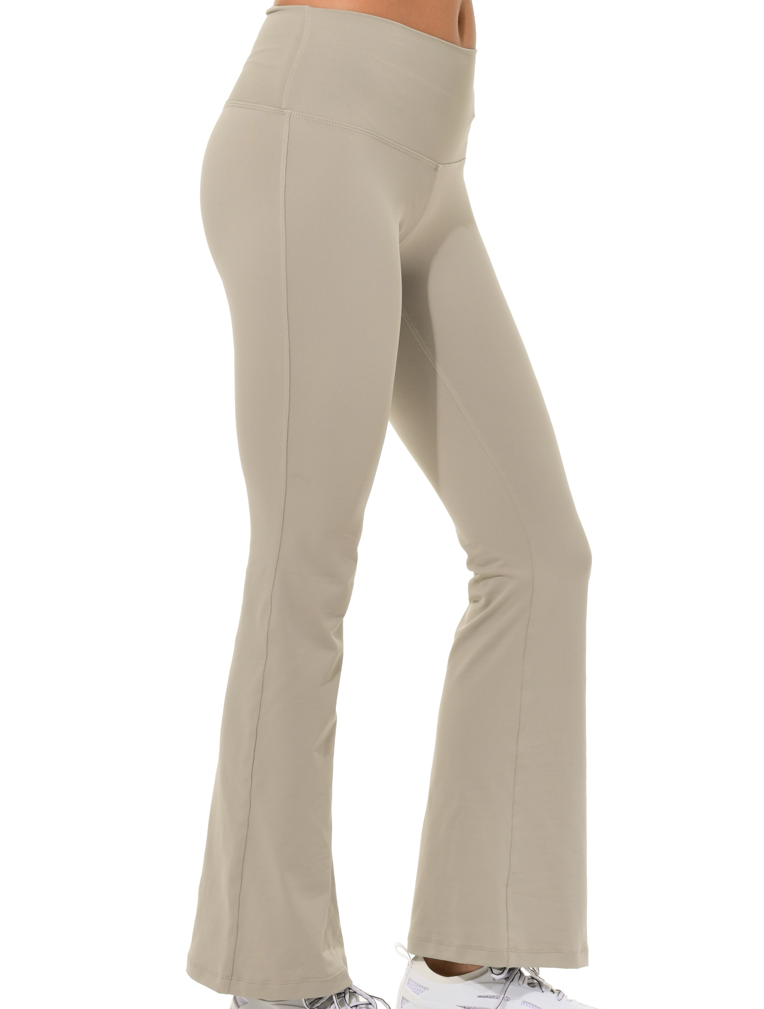 Jersey flared yoga pants sage grey