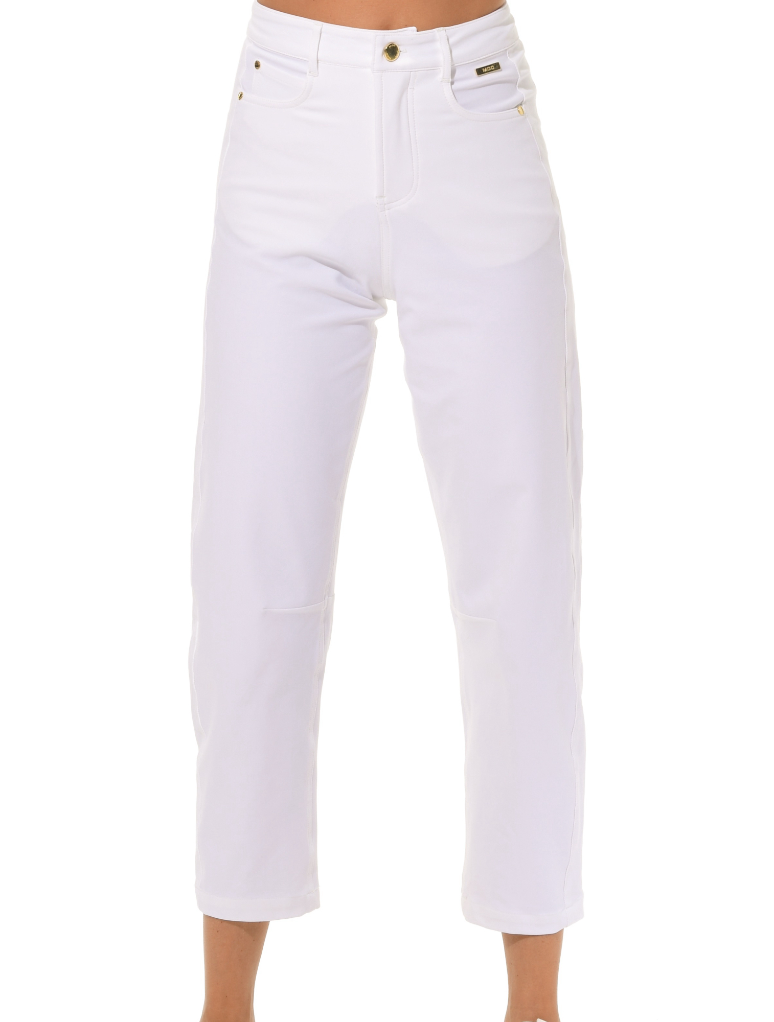 Bi-Stretch Gabardine Barrel Pants white