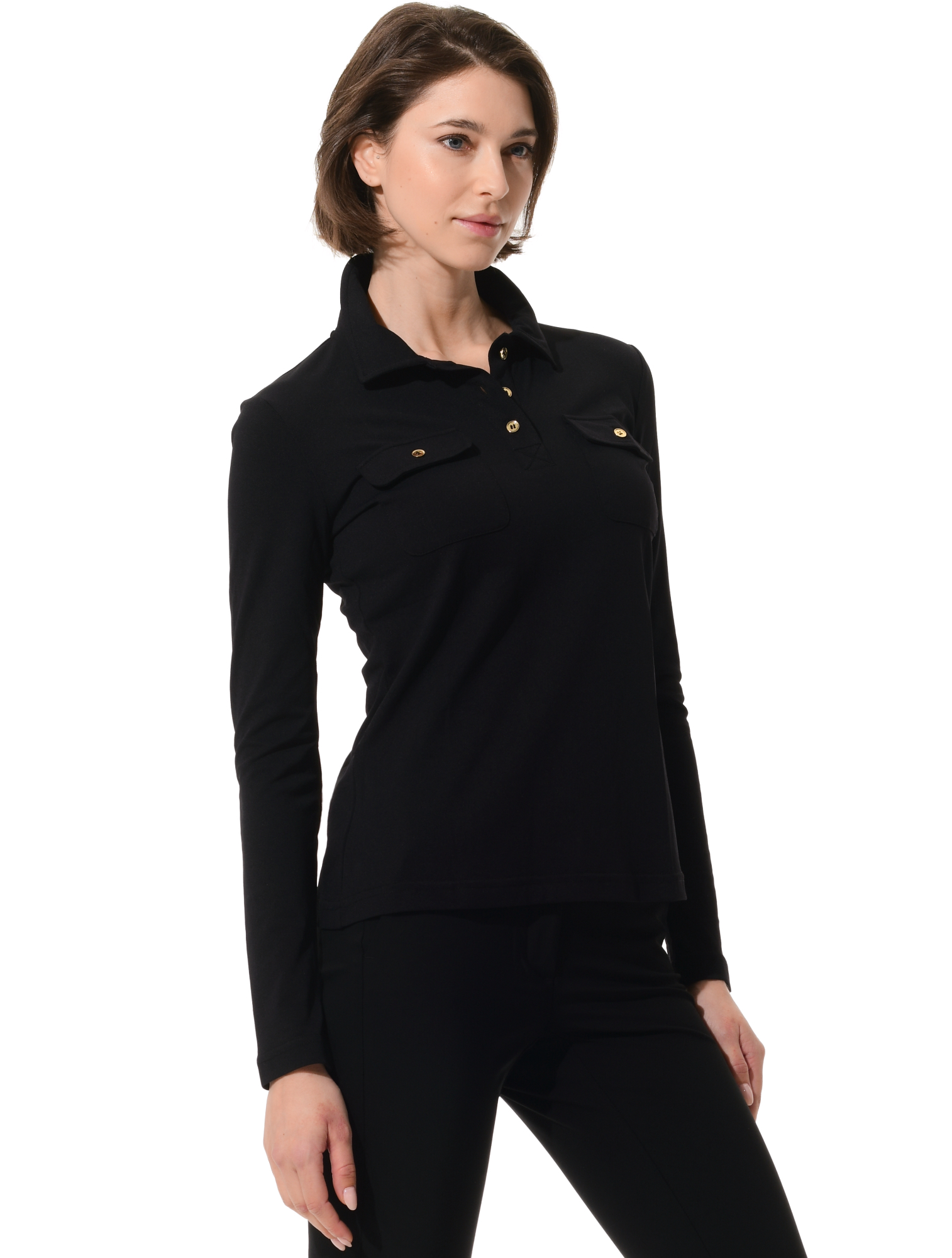 Pique golf polo shirt black