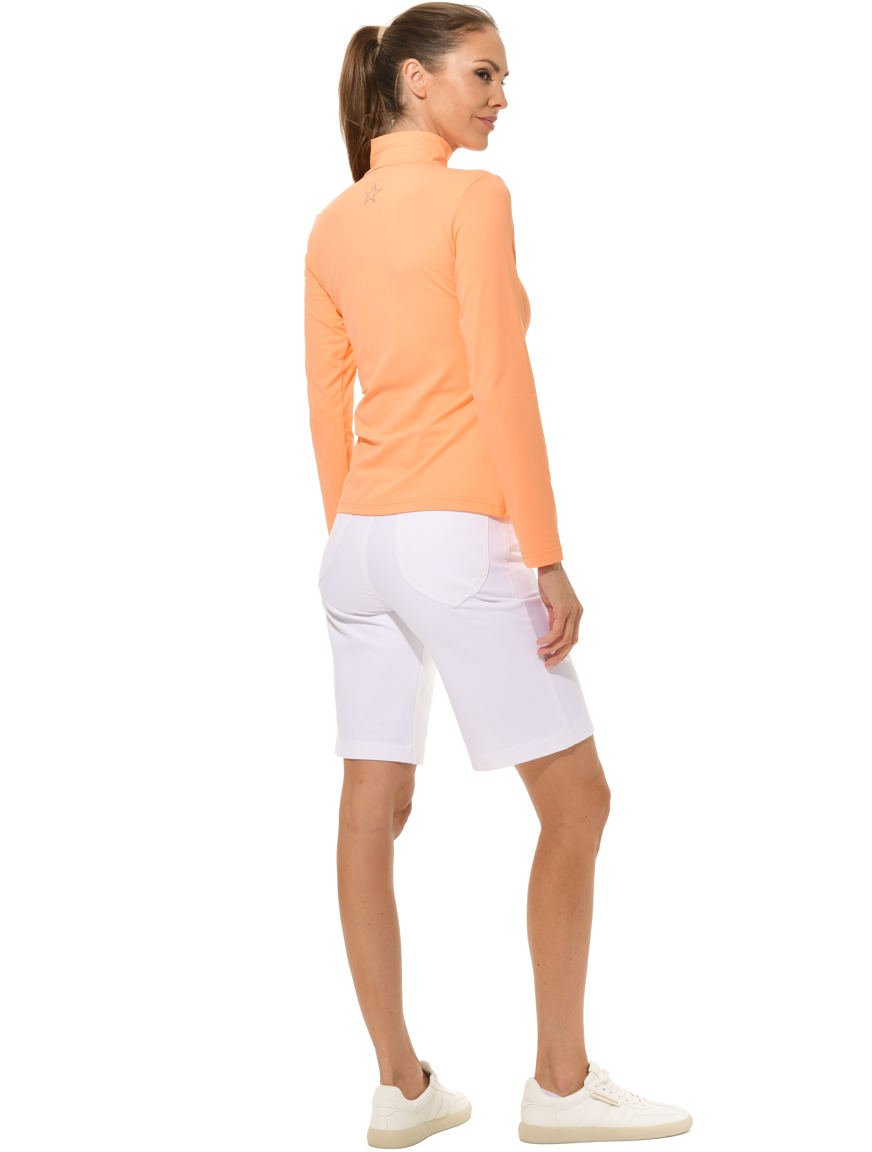 Jersey Shiny Gold Full Zip Midlayer salmon