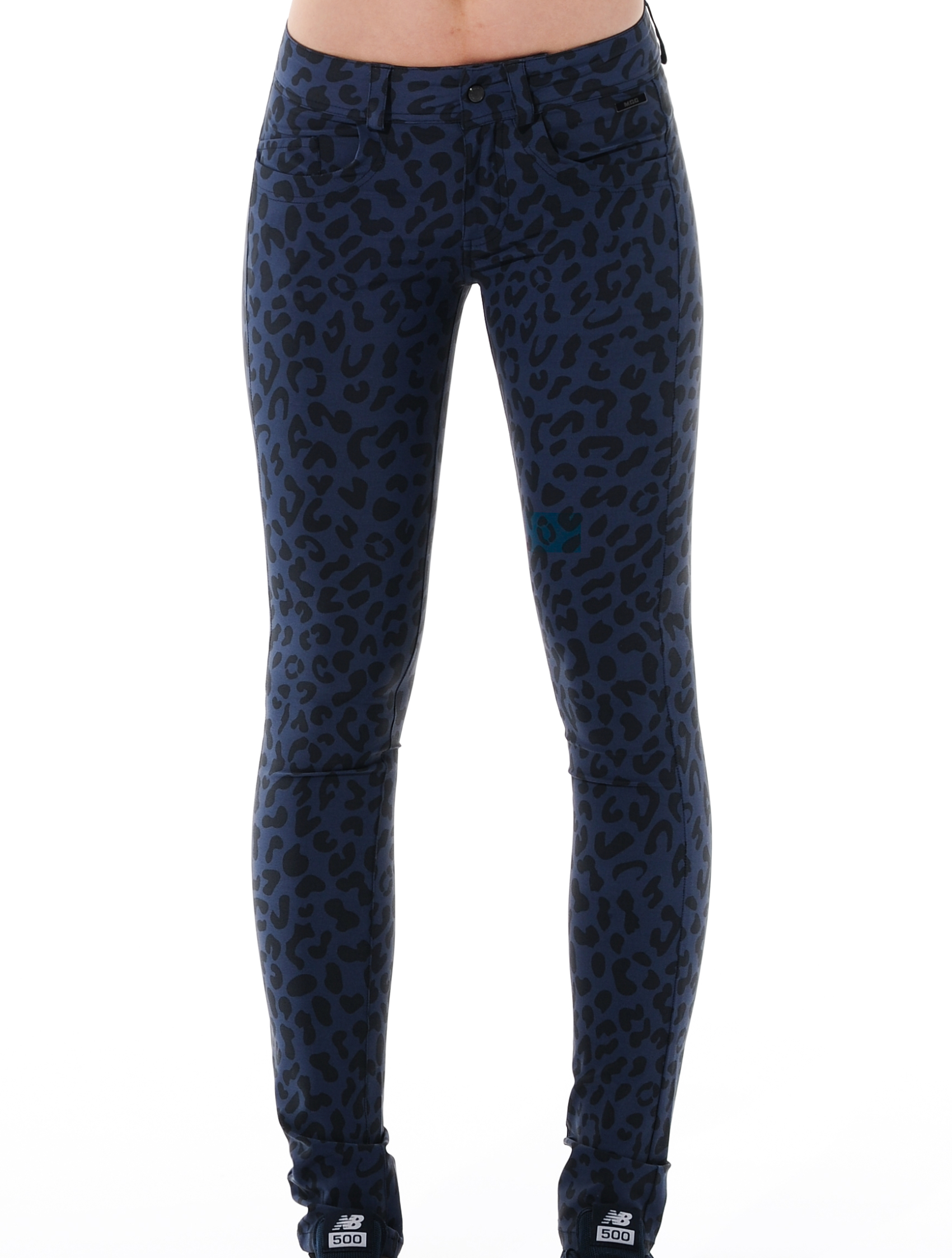 Jaguar print skinny 5pockets navy/black 