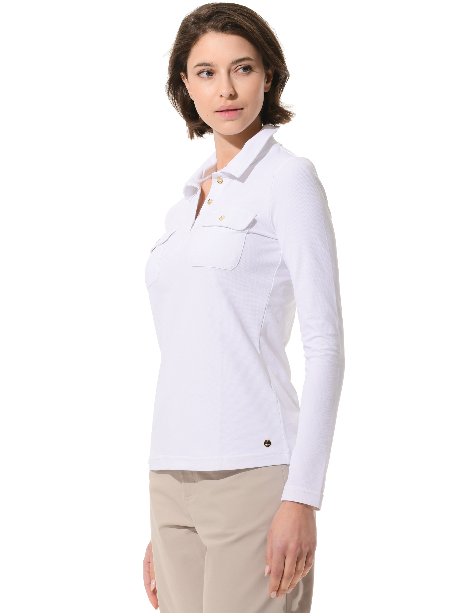 Pique golf polo shirt white