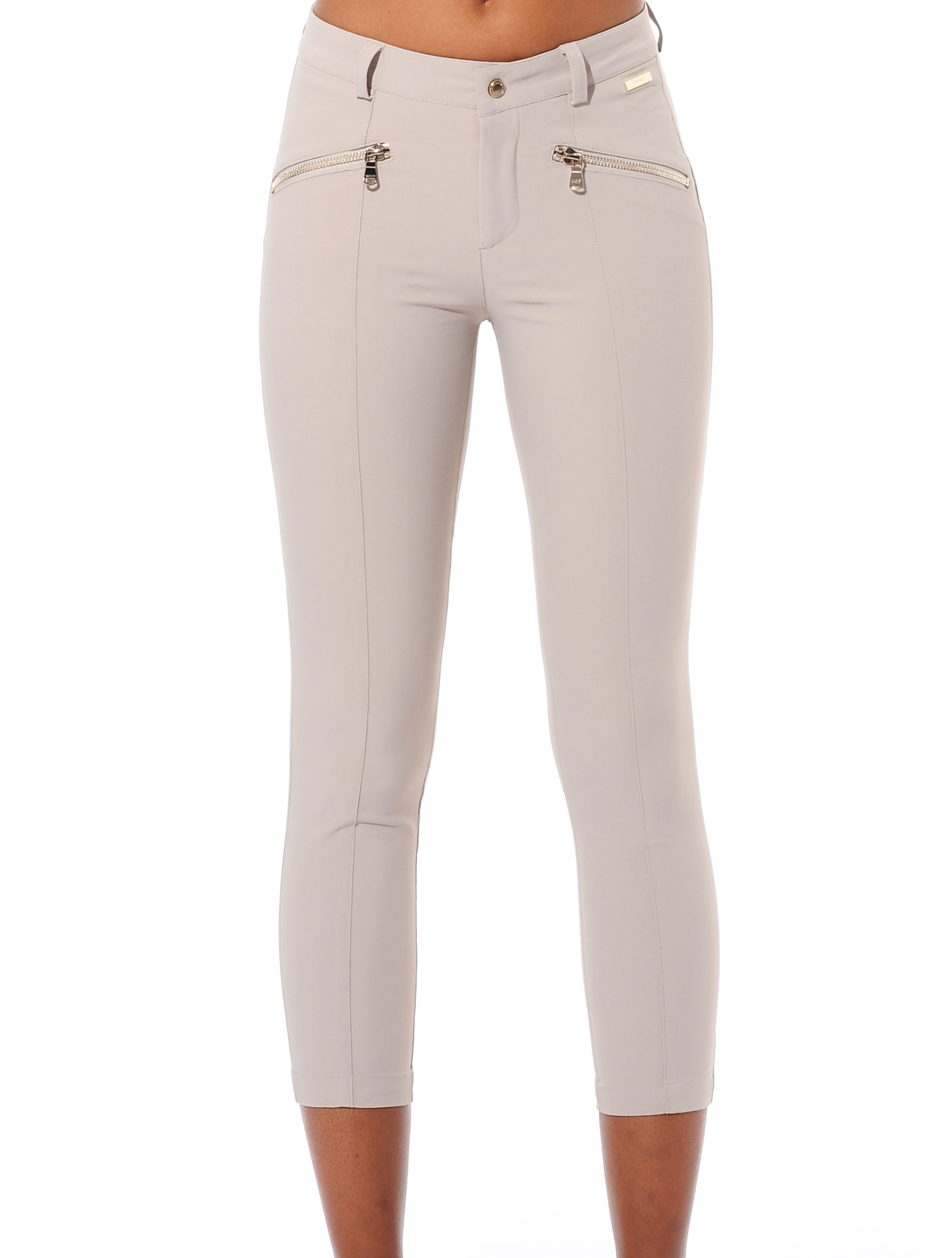 4way stretch curvy cropped pants light taupe 