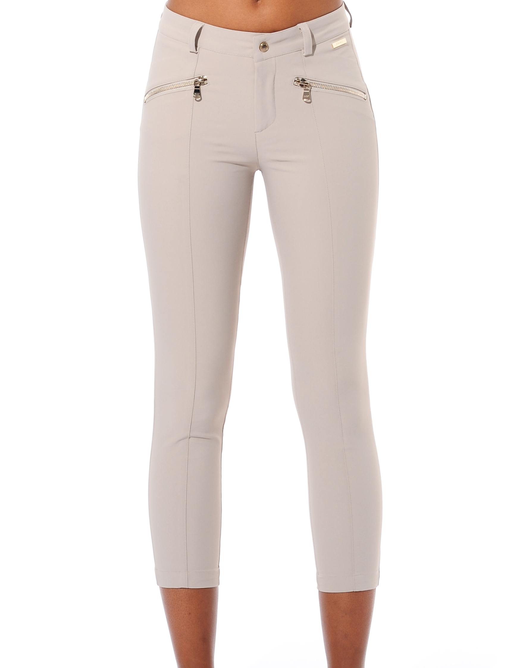 4way Stretch Curvy Cropped Pants light taupe