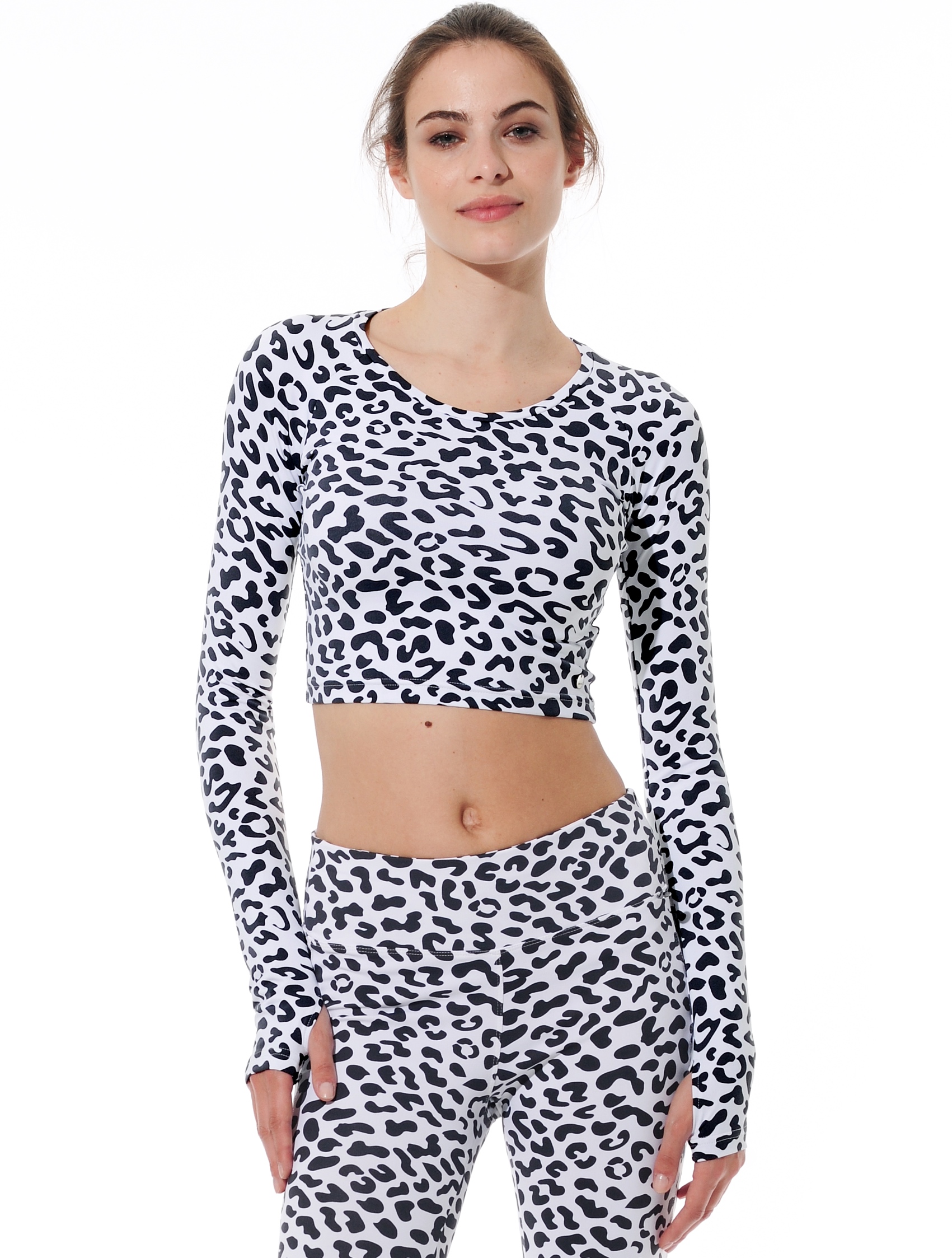 Jaguar print crop top black 