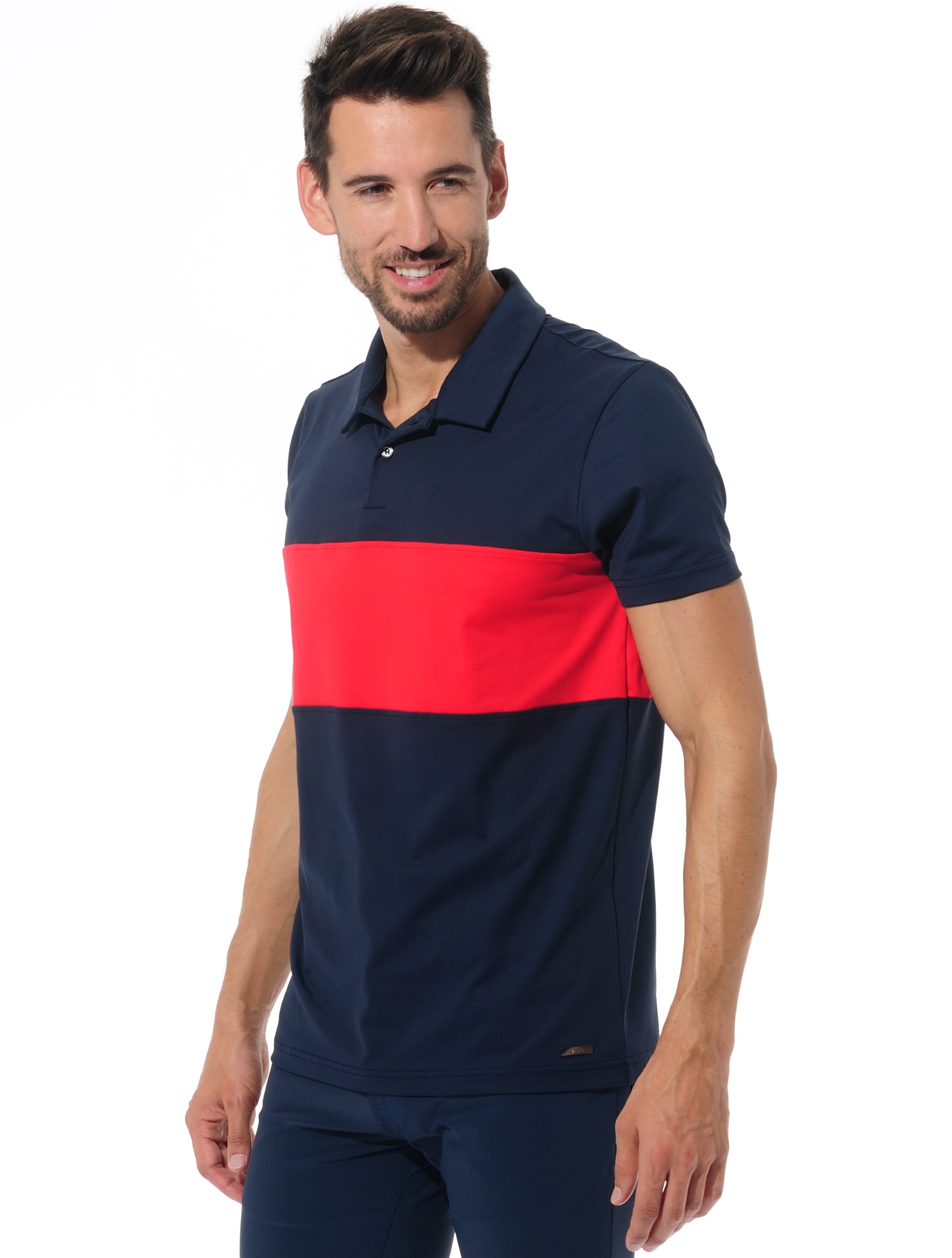 golf polo shirt navy/red 