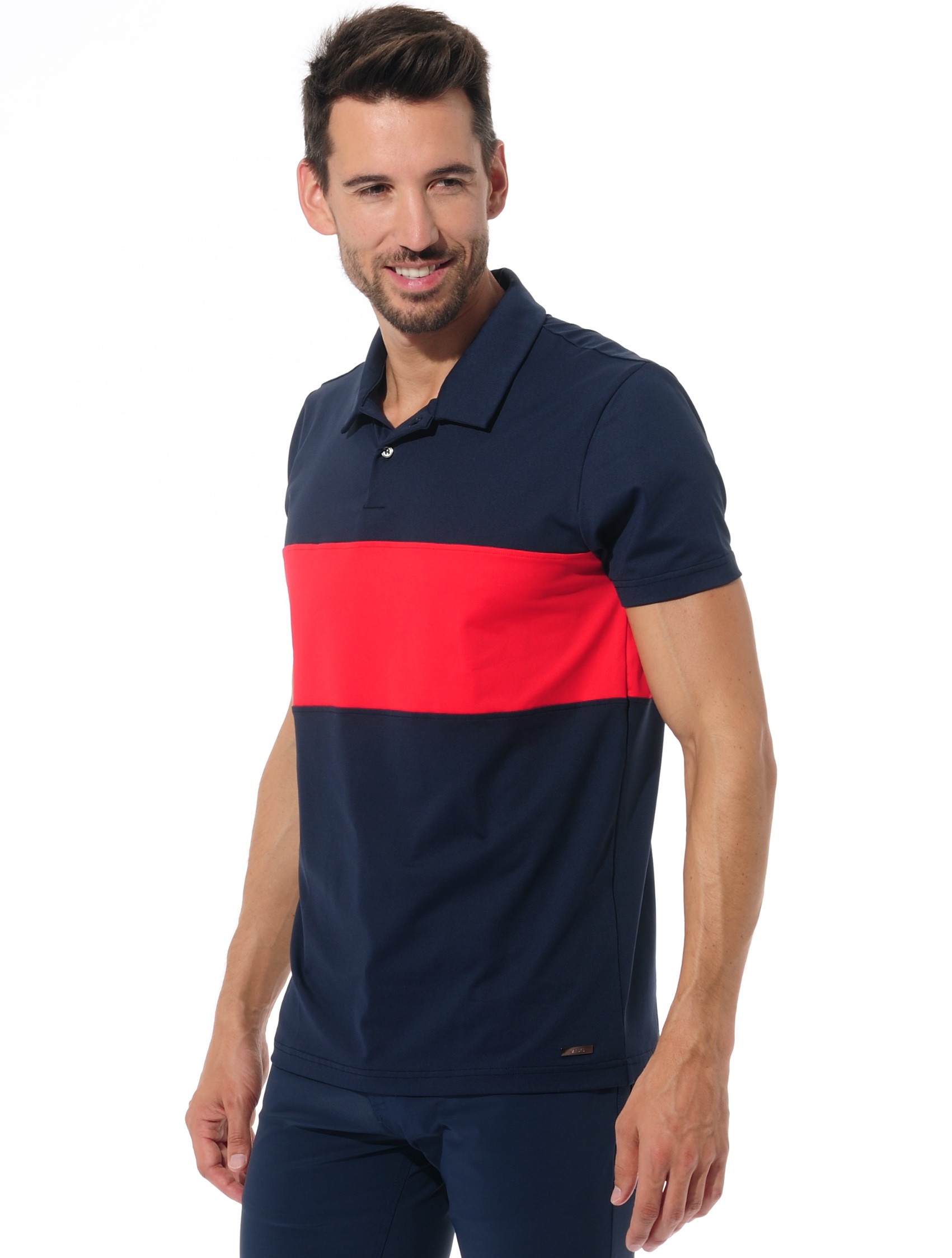 Golf Poloshirt navy/red