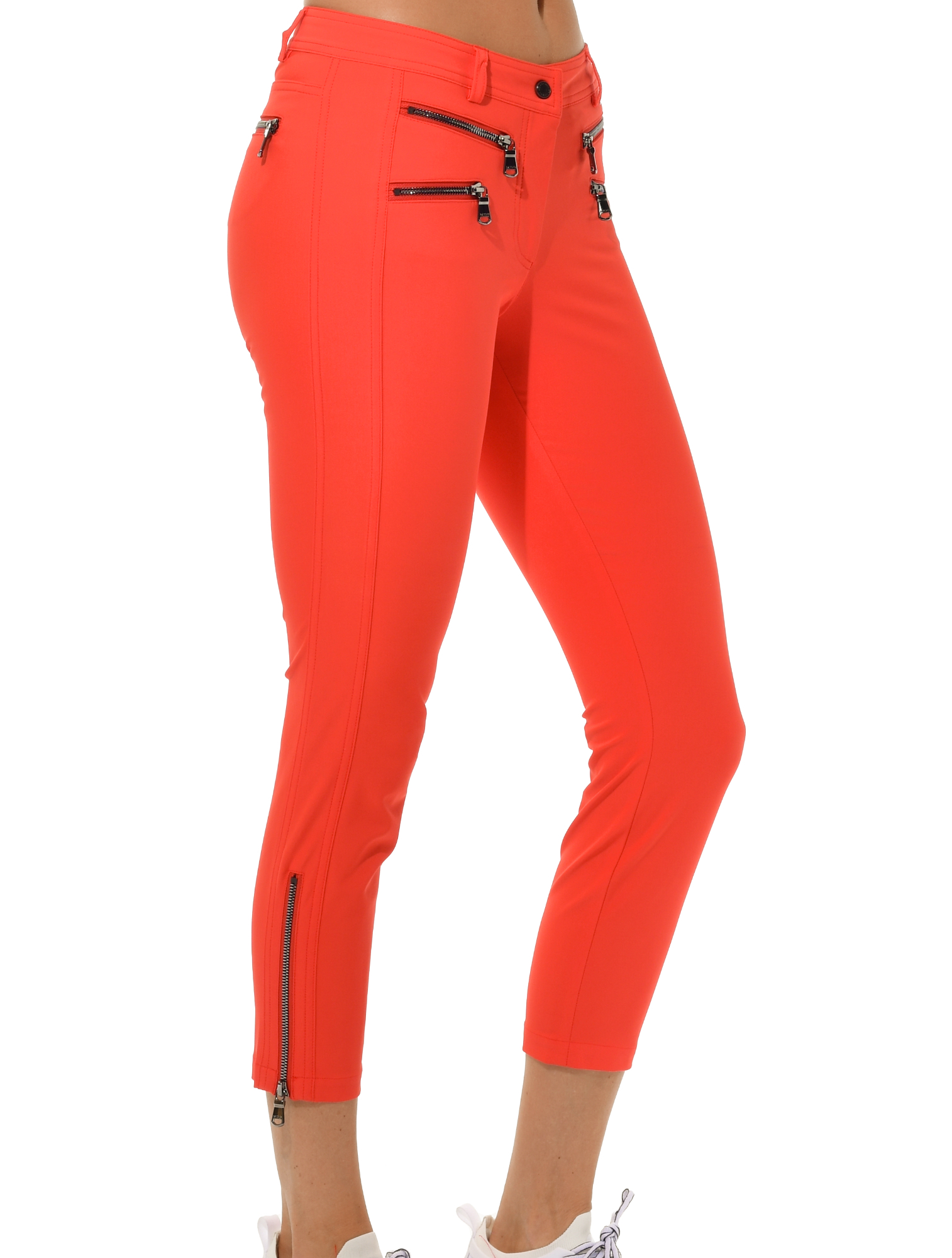4way Stretch Double Zip Cropped Pants grapefruit