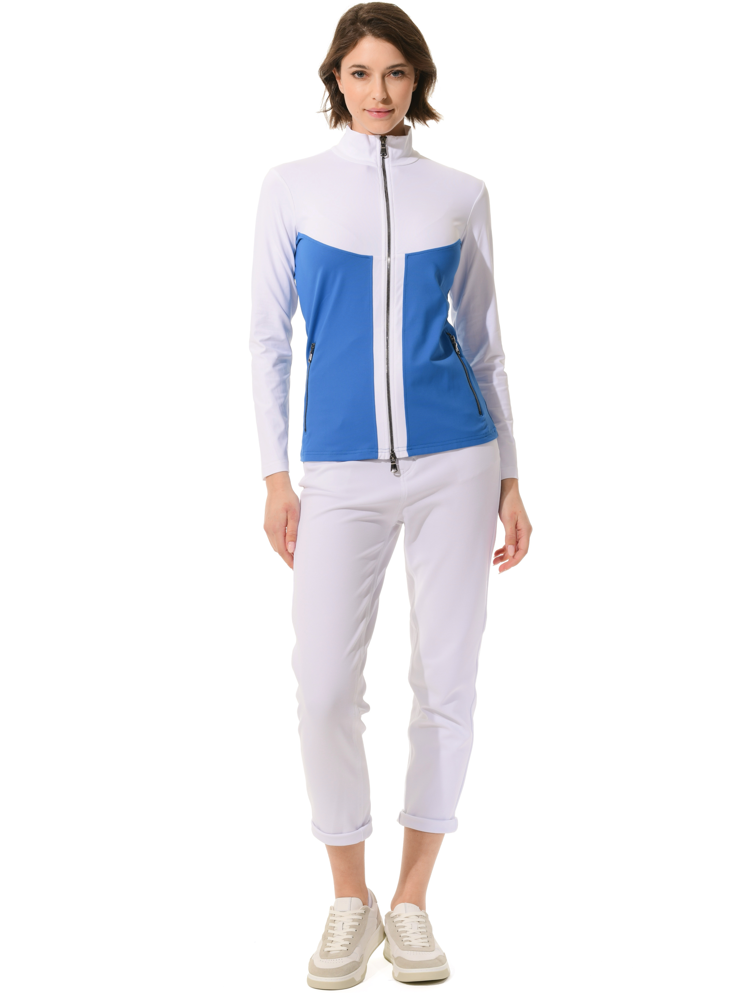 Jersey full zip midlayer ibiza/white