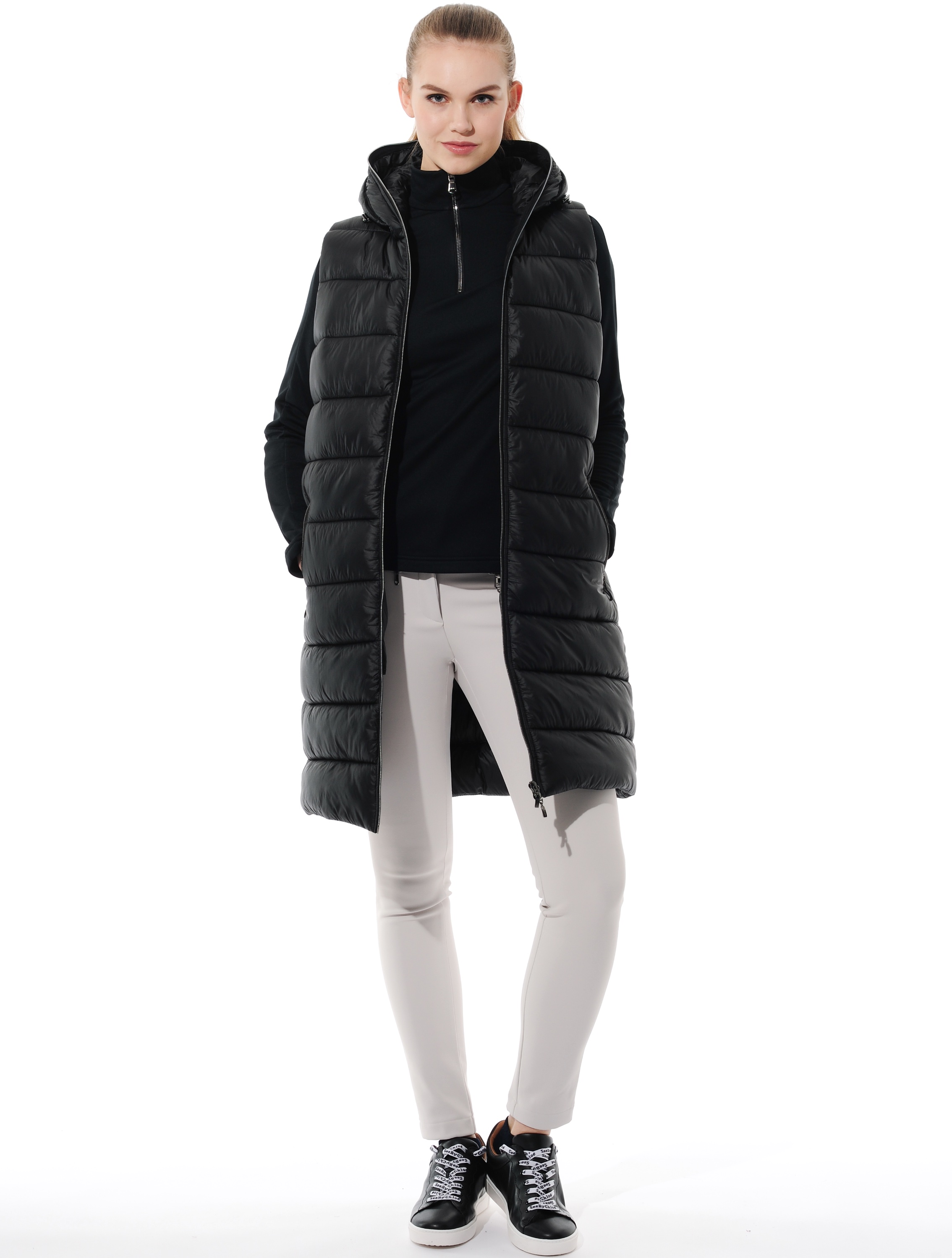 Puffer Long Vest black